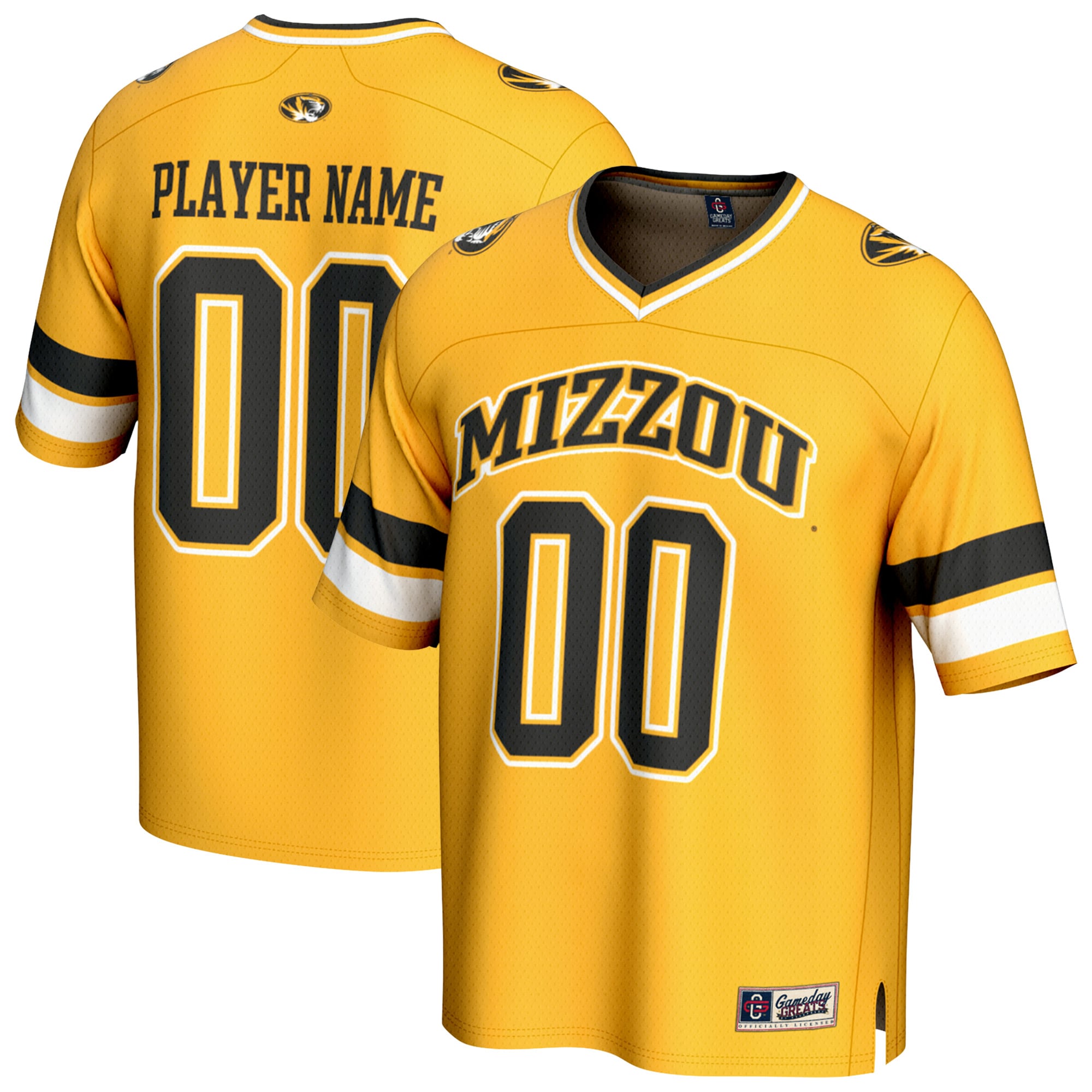 NIL Pick- Fashion Missouri Tigers Player Jersey Gold NCAA College Football Fan Wear