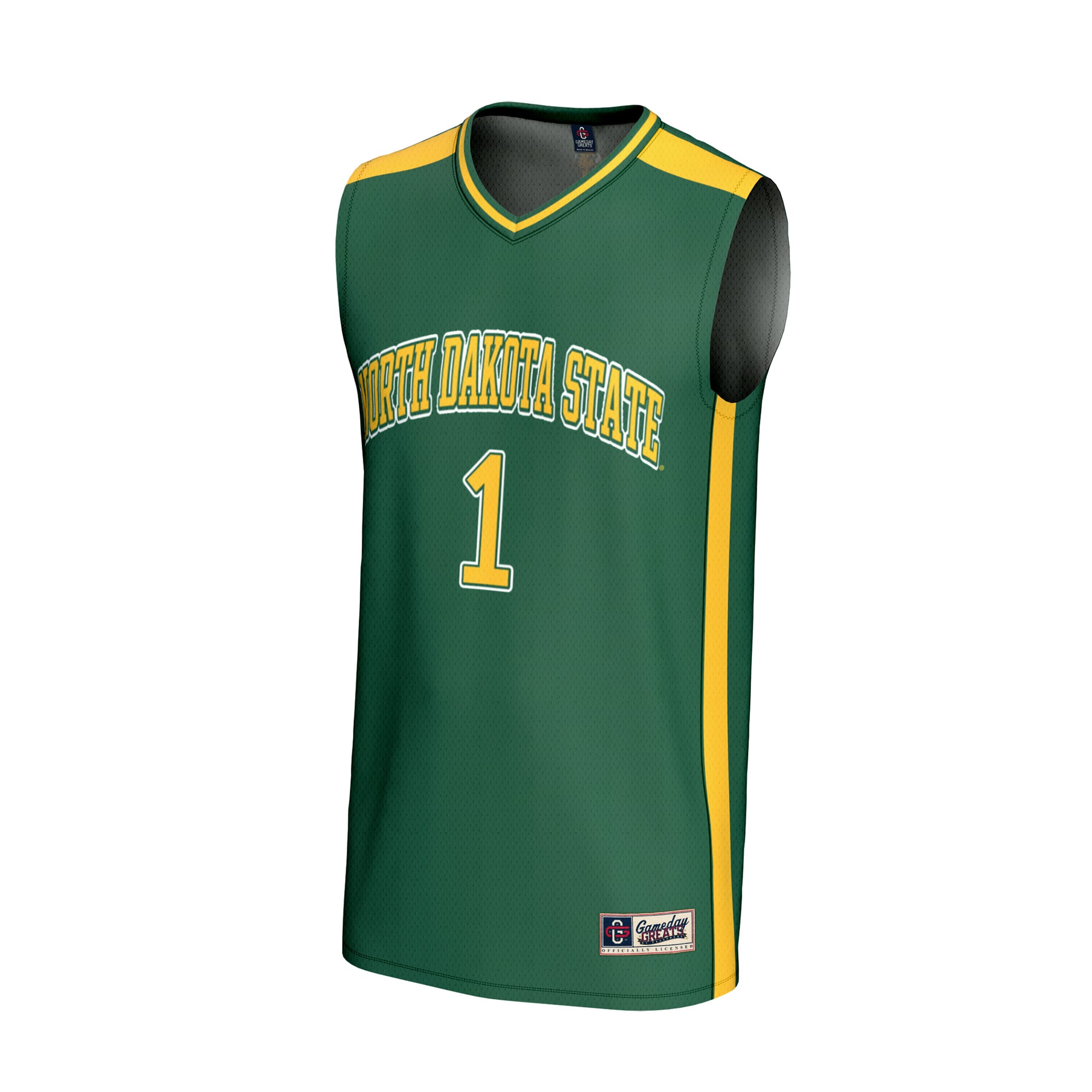 Basketball Fashion NDSU Bison Game Jersey No.1 Green NCAA College Basketball Fan Wear Basketball Fashion