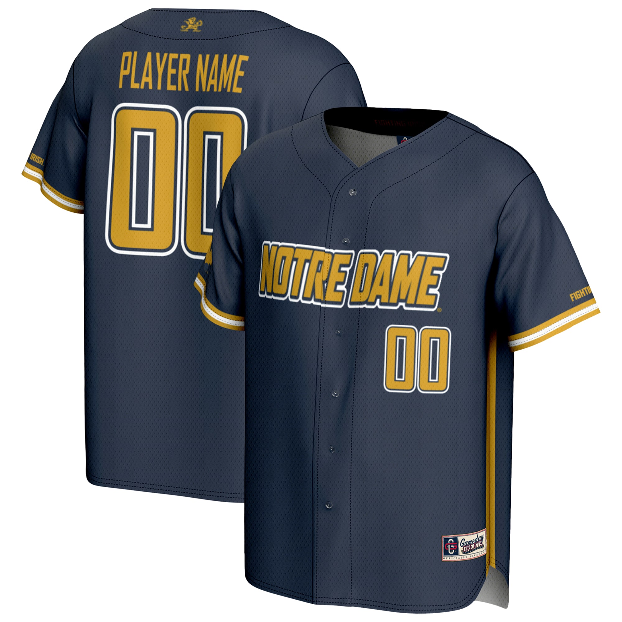NIL Pick- Baseball Notre Dame Fighting Irish Player Jersey Navy NCAA College Baseball Fan Wear
