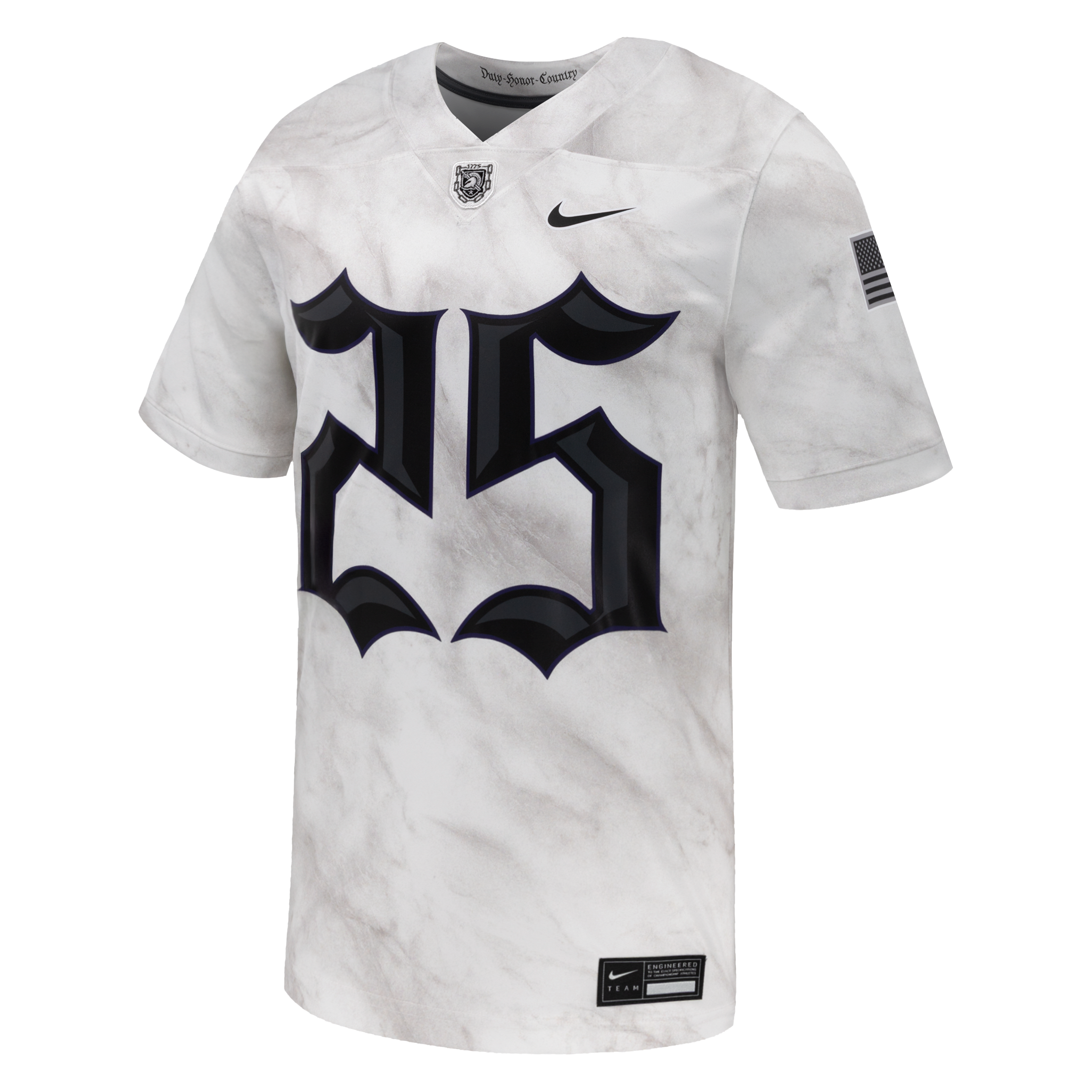 Army Black Knights Game Jersey No.25 White NCAA College Football Fan Wear