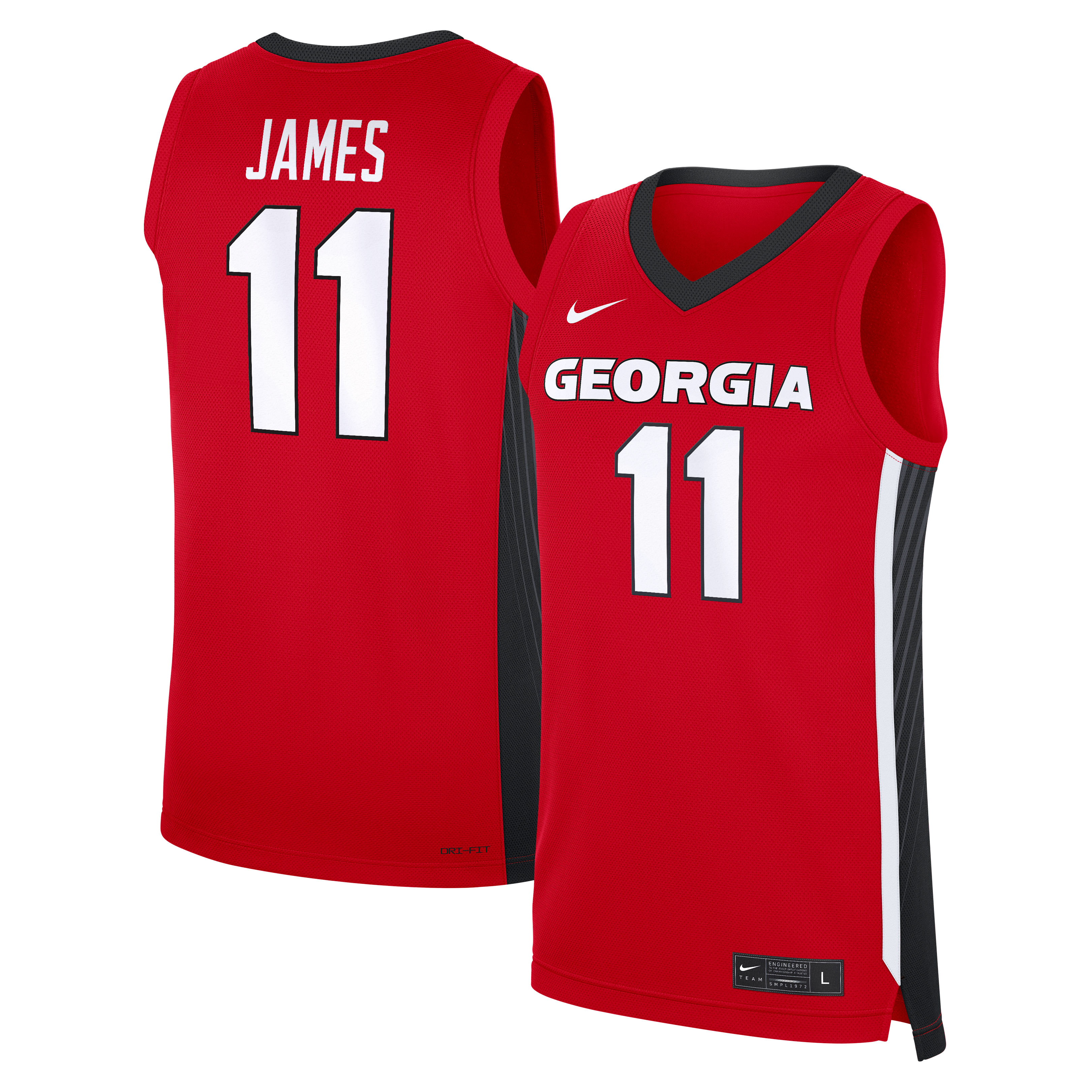 Dylan James NIL Georgia Bulldogs Replica Jersey Red NCAA College Basketball Fan Wear Dylan James NIL