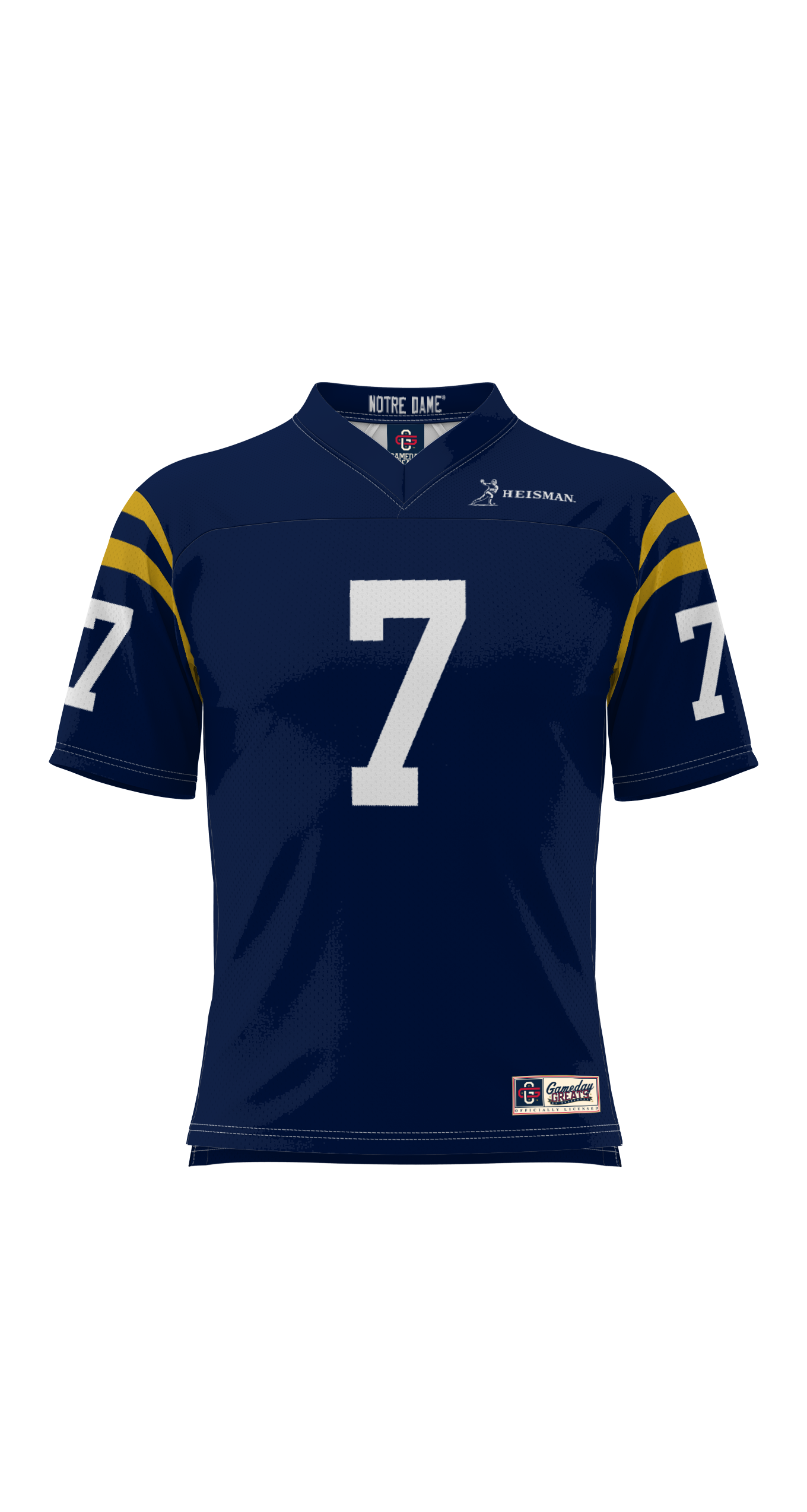 John Huarte Heisman Notre Dame Fighting Irish Game Jersey Navy NCAA College Football Fan Wear