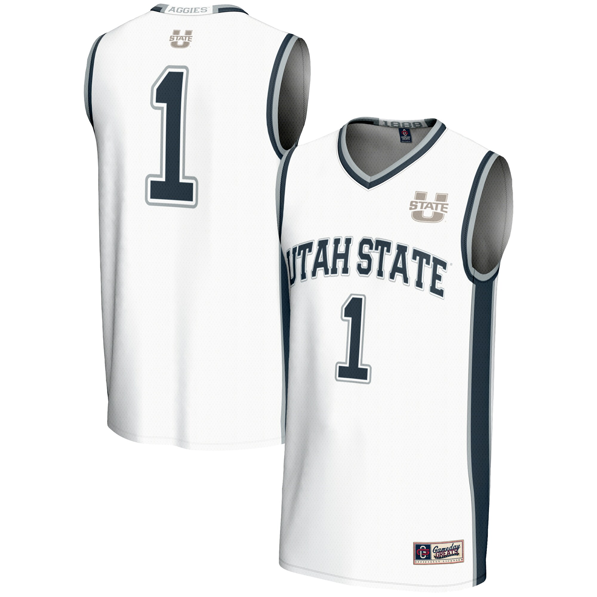 Basketball Utah State Aggies Game Jersey White NCAA College Basketball Fan Wear Basketball