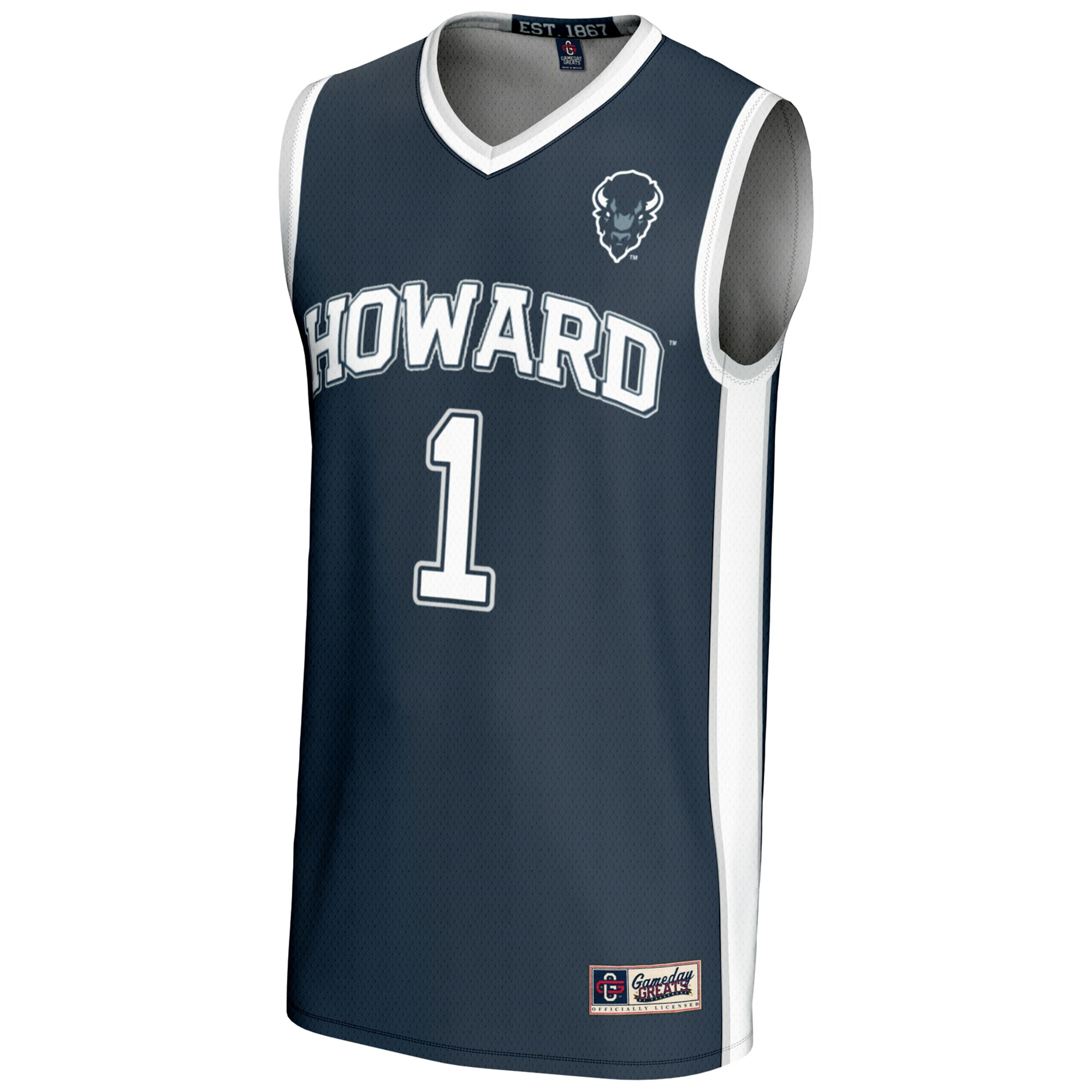 Basketball Howard Bison Game Jersey Navy NCAA College Basketball Fan Wear Basketball
