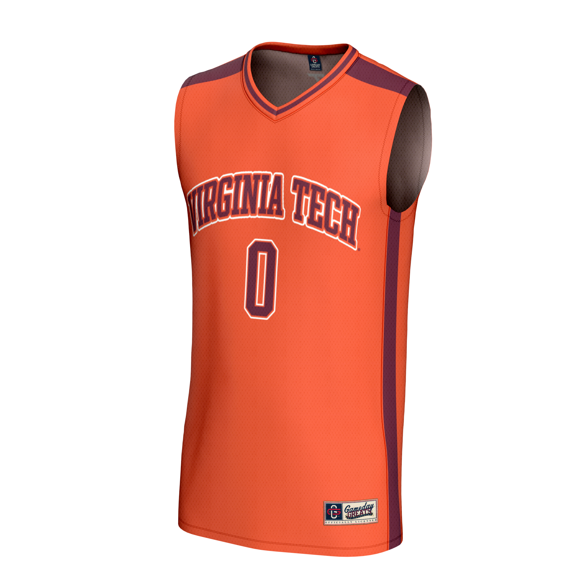 Collegiate Basketball Fashion Virginia Tech Hokies Game Jersey Orange NCAA College Basketball Fan Wear