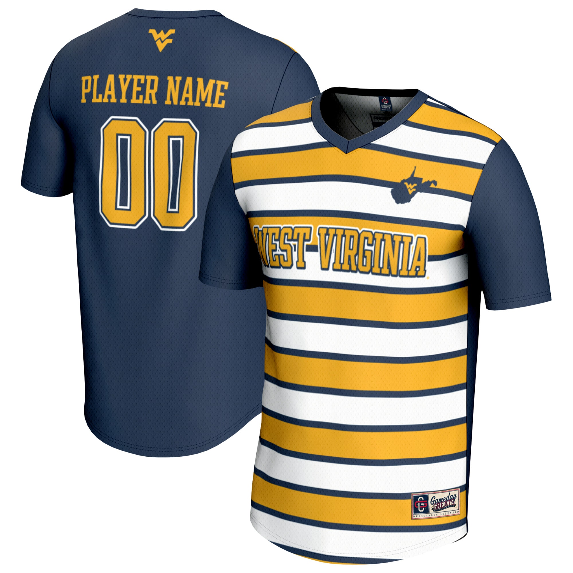 NIL Pick Collegiate West Virginia Mountaineers Player Jersey Navy NCAA College Volleyball Fan Wear NIL Pick Collegiate