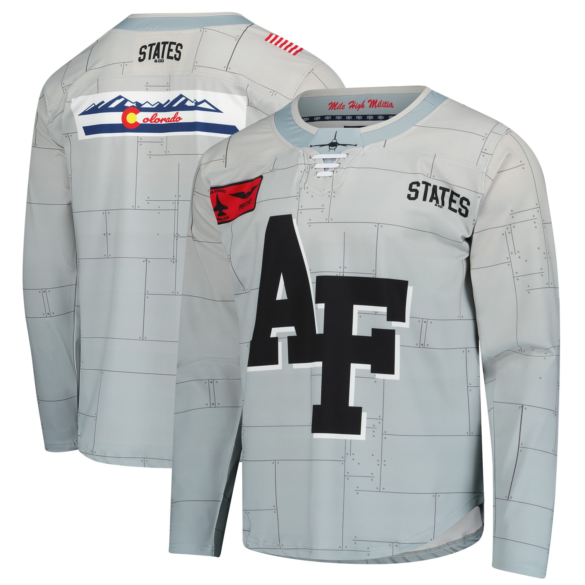 Air Force Falcons Jersey Gray NCAA College Hockey Fan Wear
