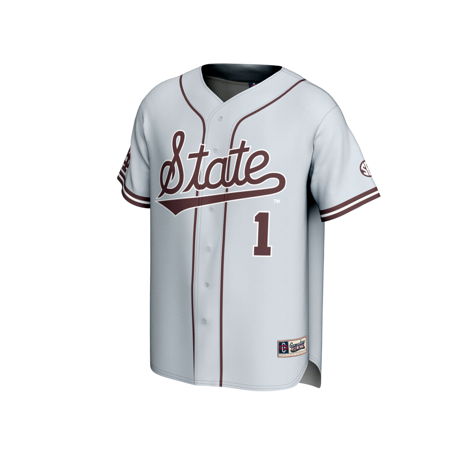 Collegiate Baseball Fashion Mississippi State Bulldogs Game Jersey Gray NCAA College Baseball Fan Wear Collegiate Baseball Fashion