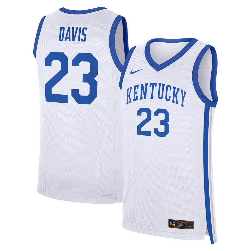 Anthony Davis Performance Kentucky Wildcats Replica Jersey No.3 White NCAA College Basketball Fan Wear