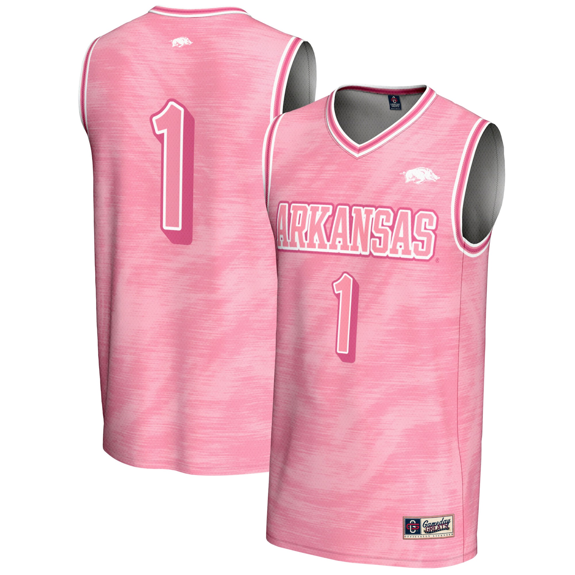 Basketball Arkansas Razorbacks Game Jersey Pink NCAA College Basketball Fan Wear