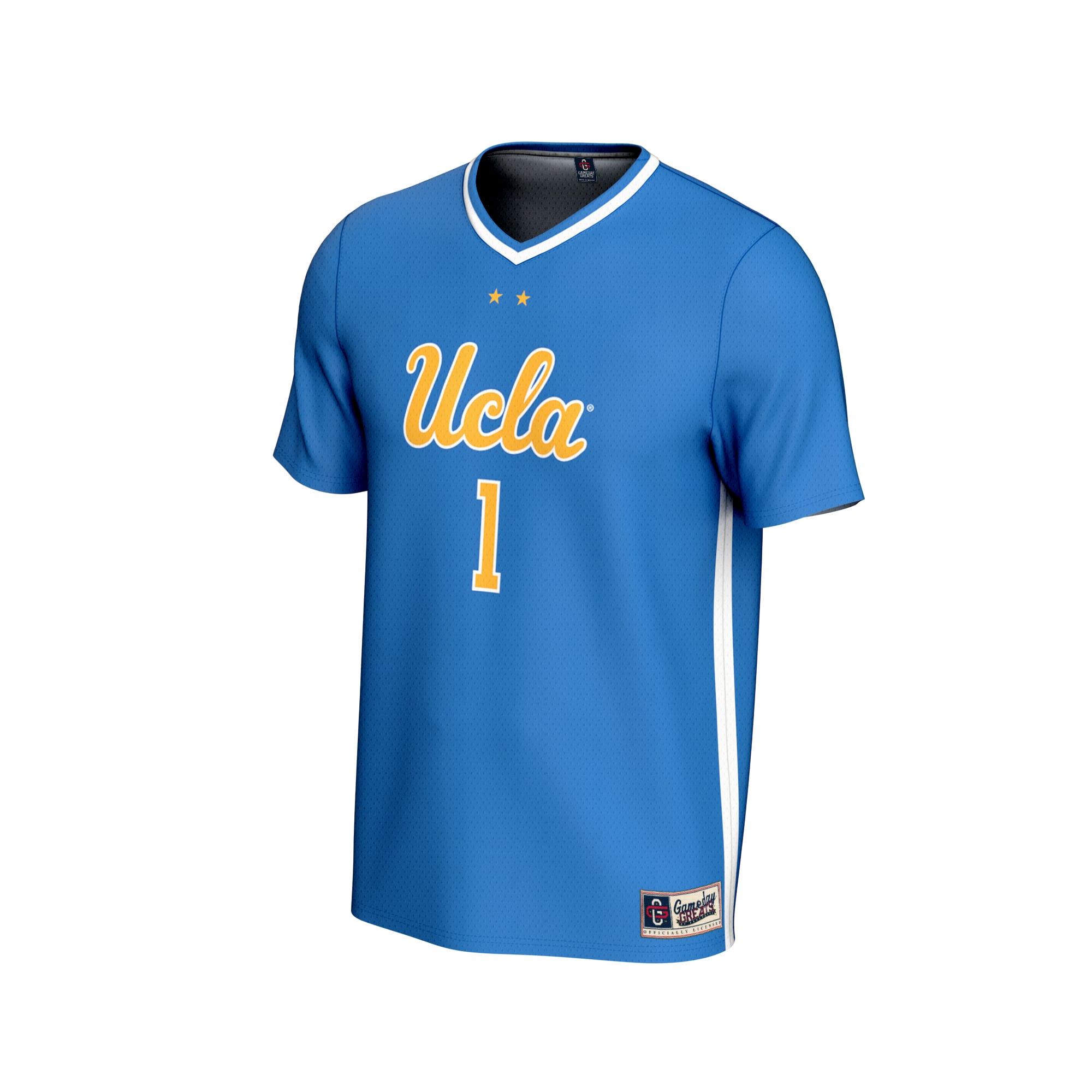 Collegiate Soccer Fashion UCLA Bruins Game Jersey No.1 Blue NCAA College Soccer Fan Wear Collegiate Soccer Fashion