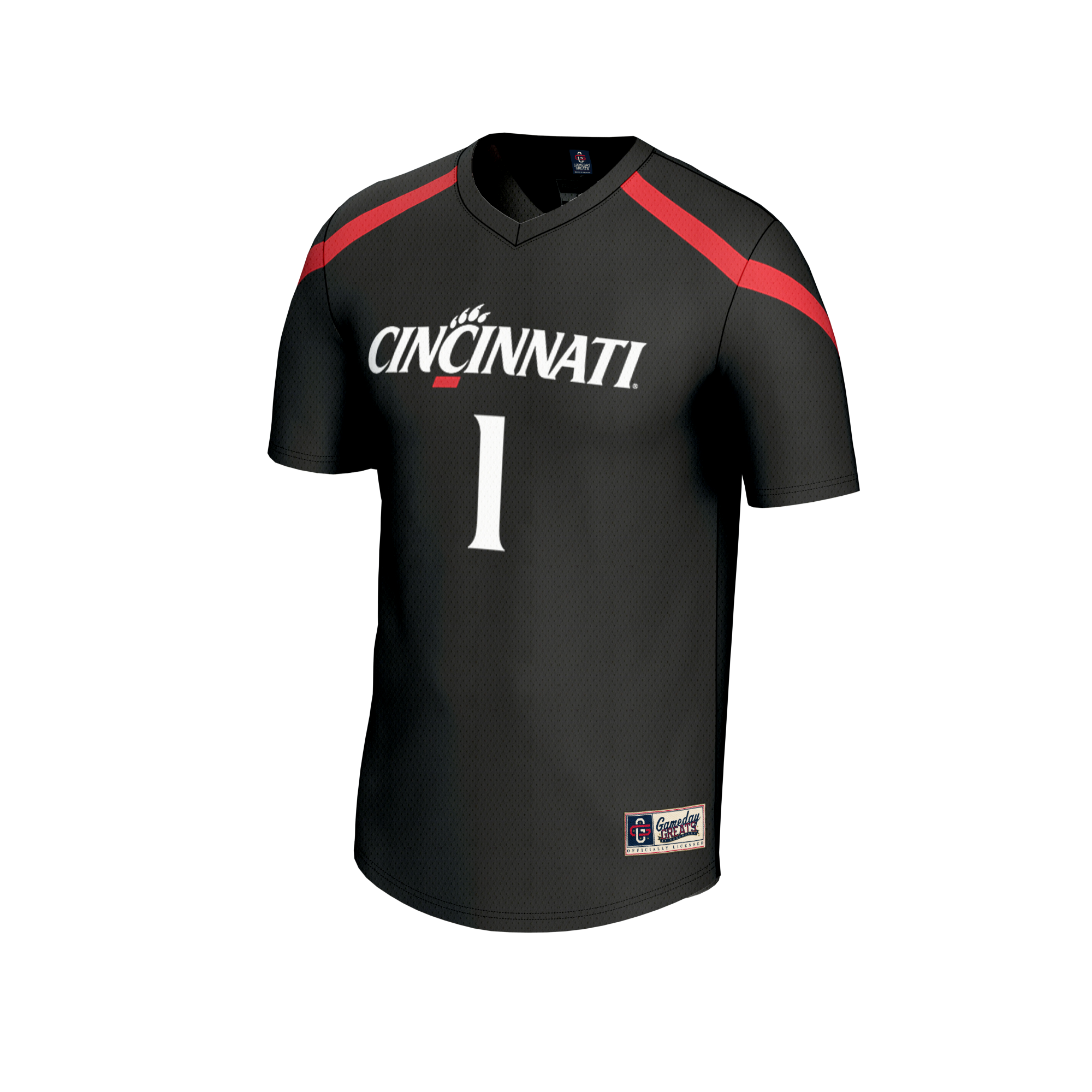 Black Lacrosse Fashion Cincinnati Bearcats Game Jersey No.1 Black NCAA College Lacrosse Fan Wear