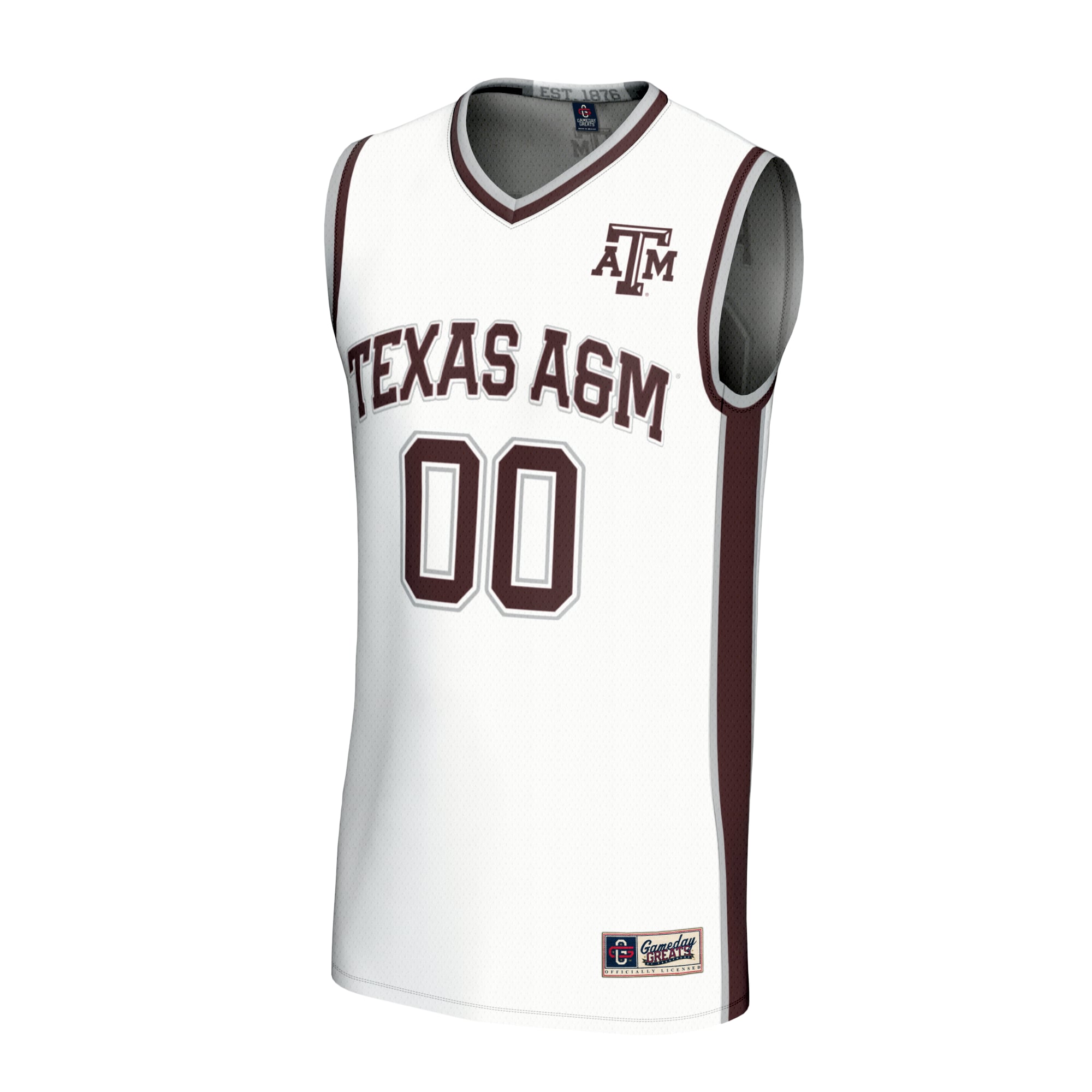 Collegiate Basketball NIL Texas A&M Aggies Player Jersey White NCAA College Basketball Fan Wear