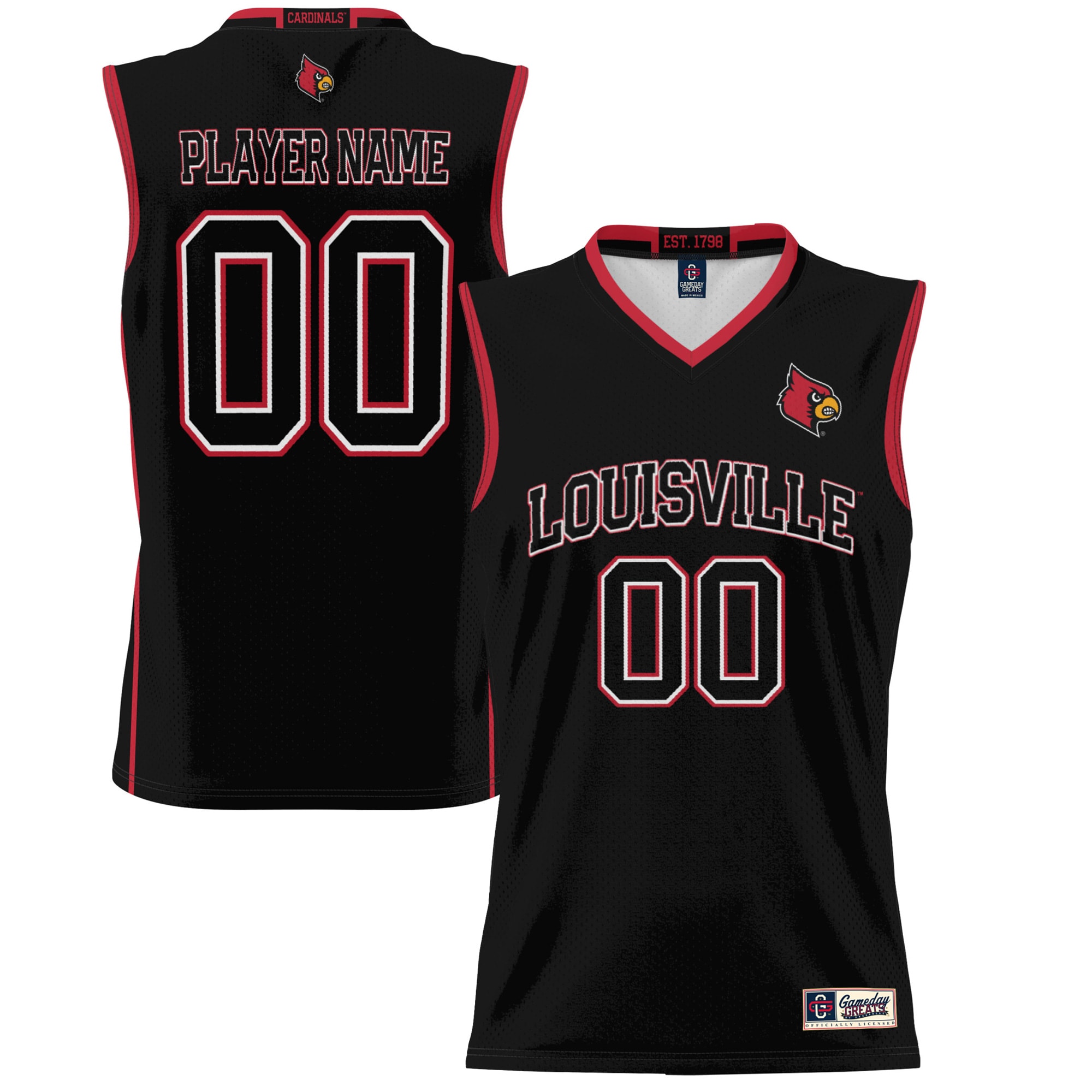 NIL Pick- Basketball Louisville Cardinals Player Jersey Black NCAA College Basketball Fan Wear NIL Pick- Basketball