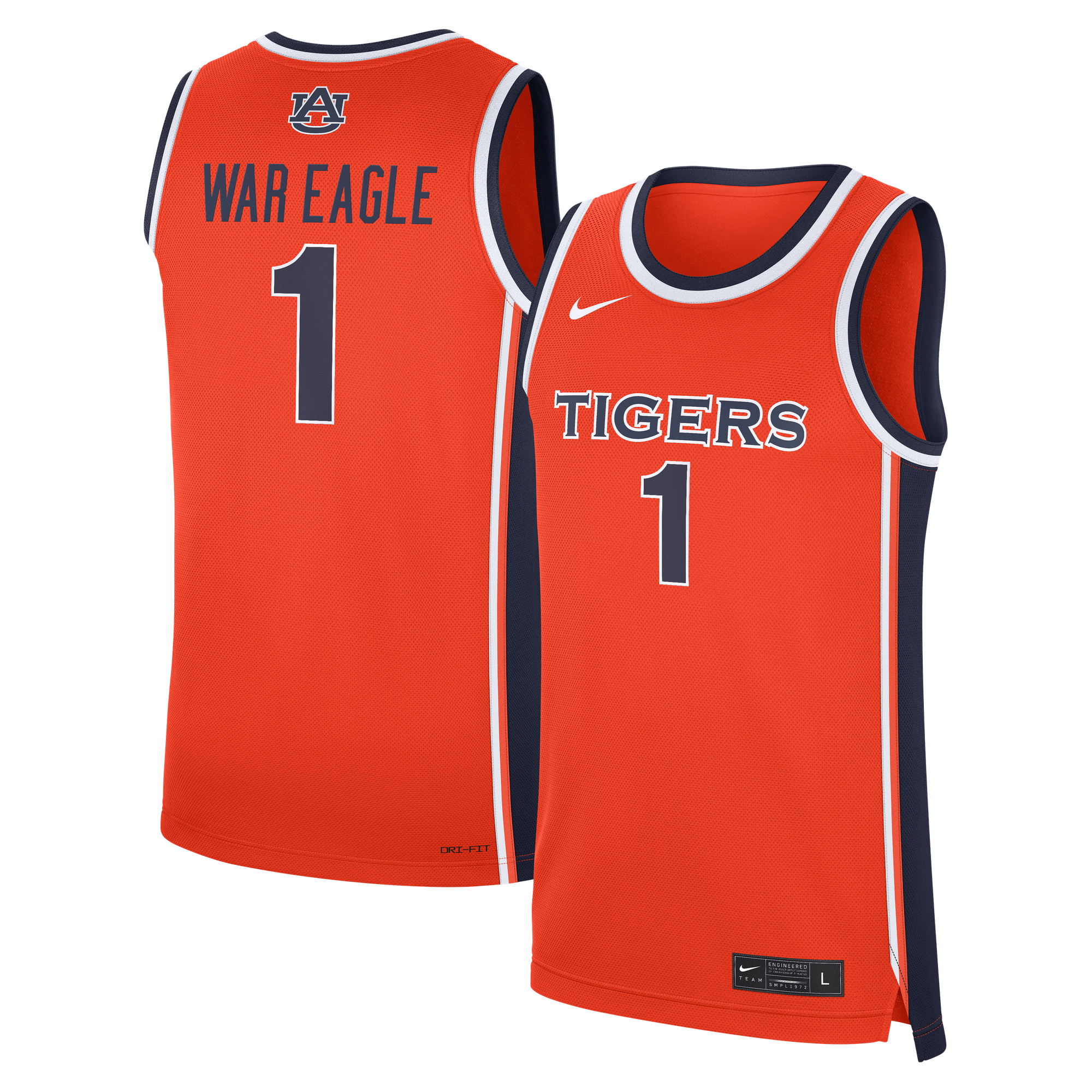 Auburn Tigers Alternate Jersey Orange NCAA College Basketball Fan Wear