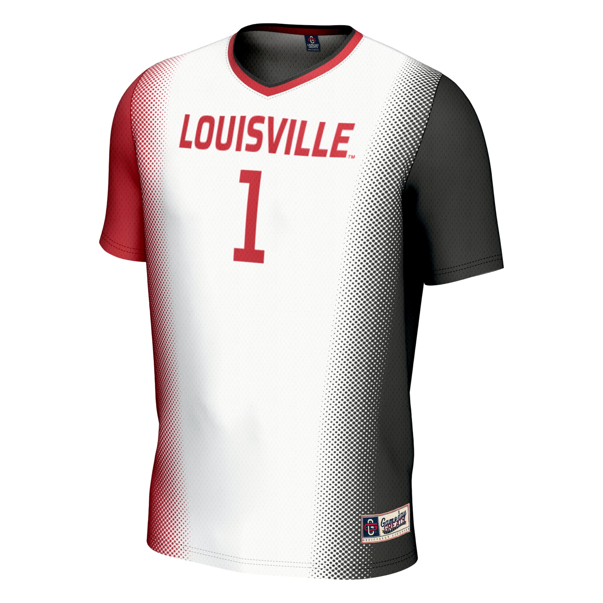 White Soccer Louisville Cardinals Game Jersey No.1 White NCAA College Soccer Fan Wear