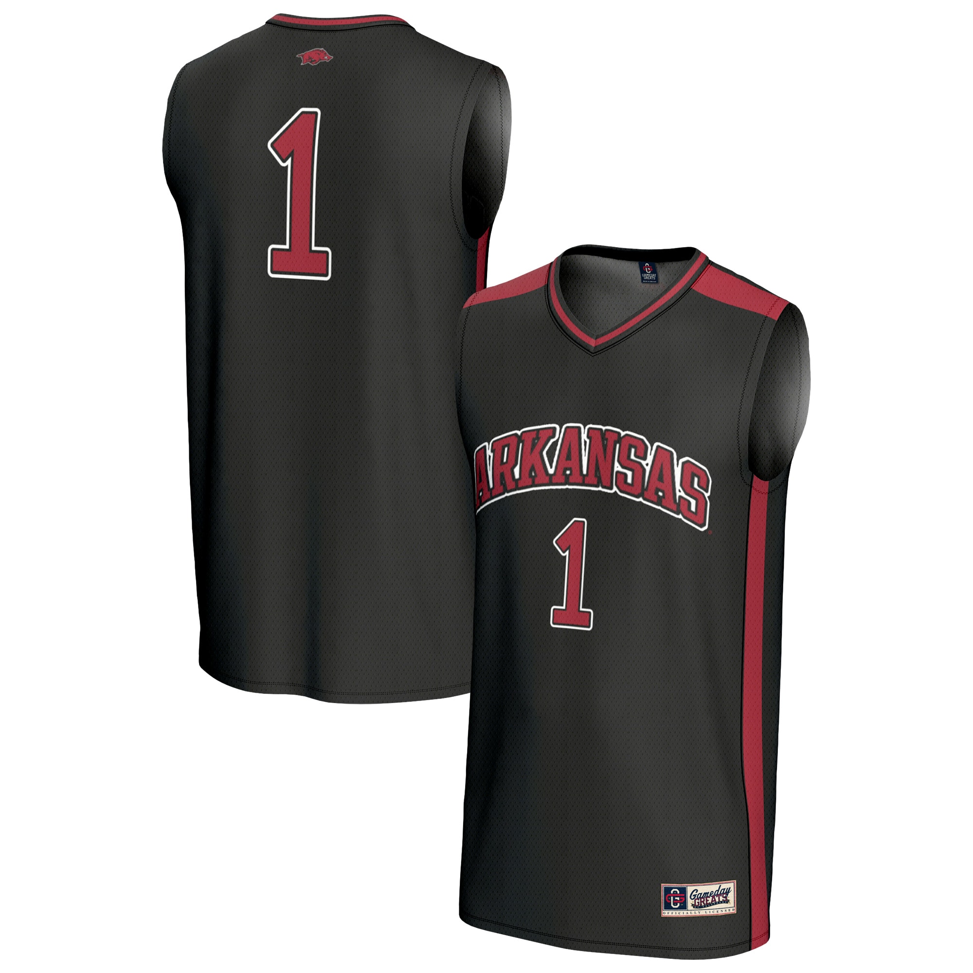 Basketball Fashion Arkansas Razorbacks Game Jersey Black NCAA College Basketball Fan Wear Basketball Fashion