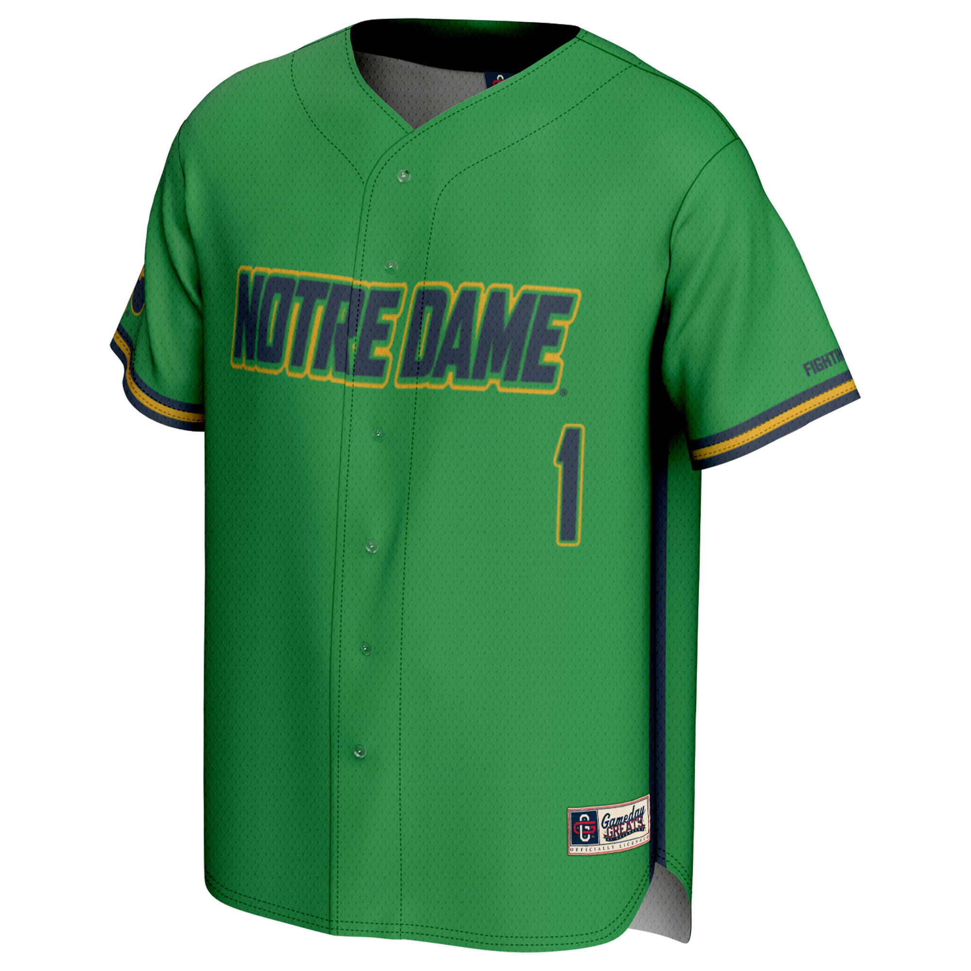 Baseball Notre Dame Fighting Irish Game Jersey Green NCAA College Baseball Fan Wear