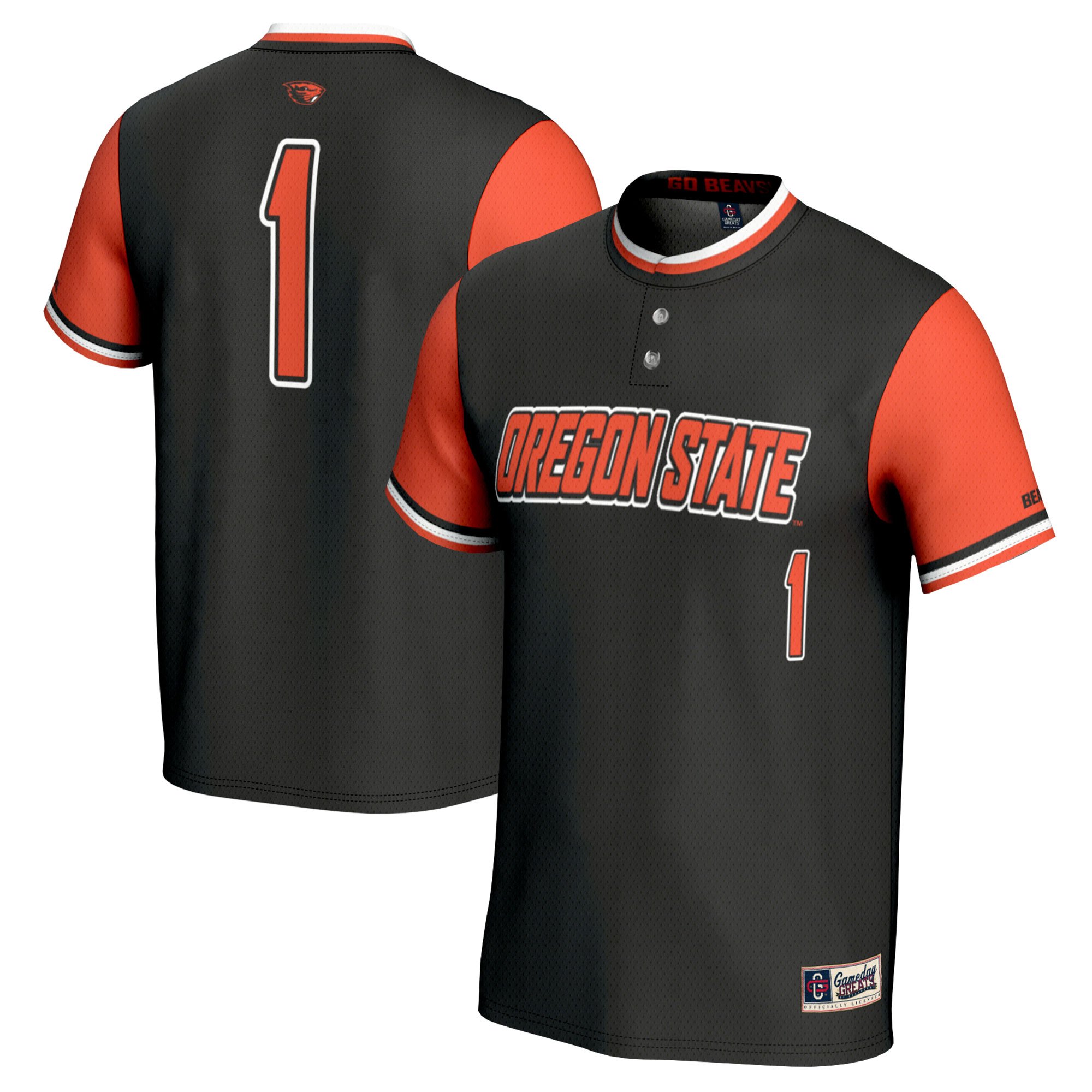 Fashion Softball Oregon State Beavers Jersey No.1 Black NCAA College Softball Fan Wear