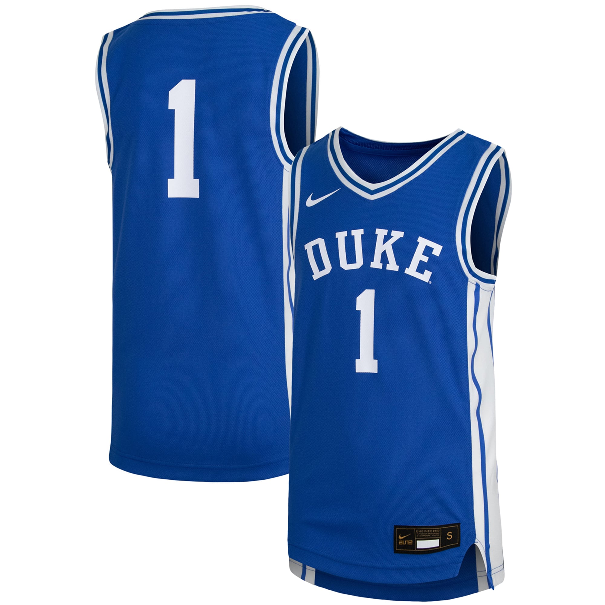 Reissue Basketball Duke Blue Devils Jersey No.1 Royal NCAA College Basketball Fan Wear