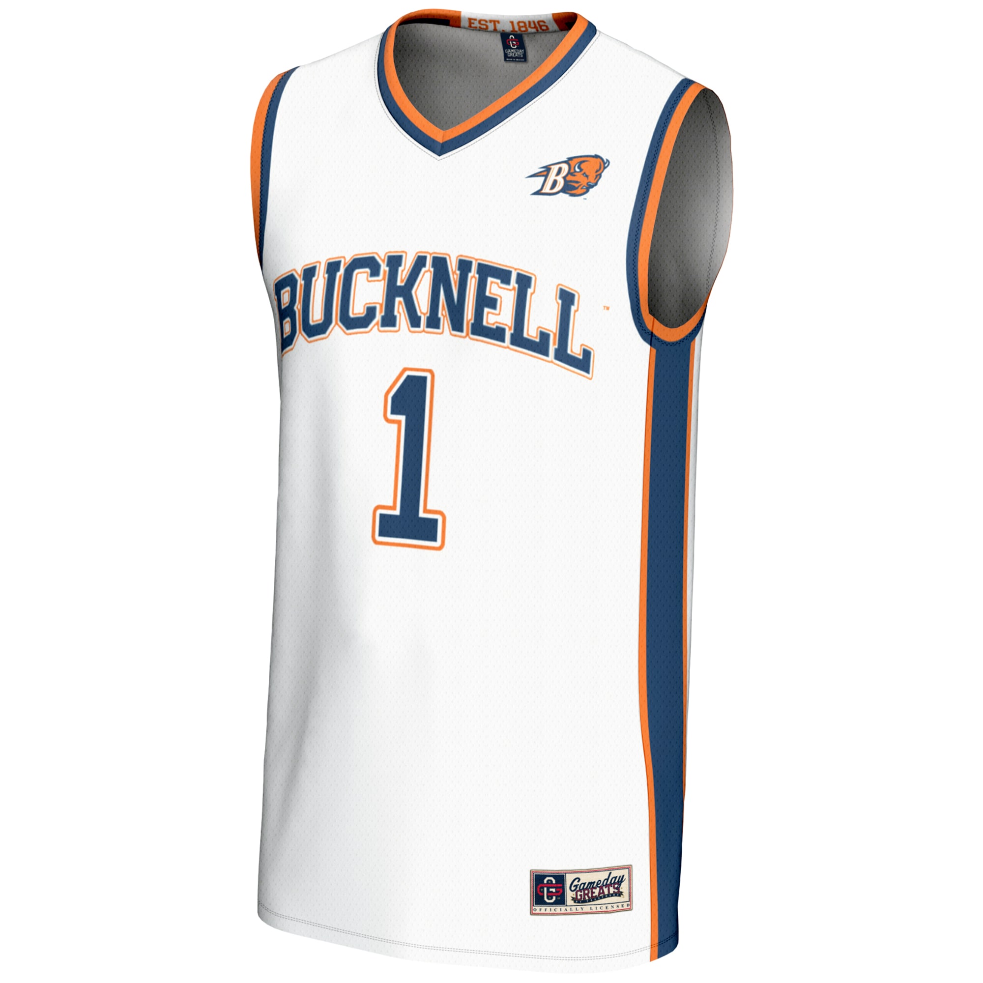 Basketball Bucknell Bison Game Jersey White NCAA College Basketball Fan Wear