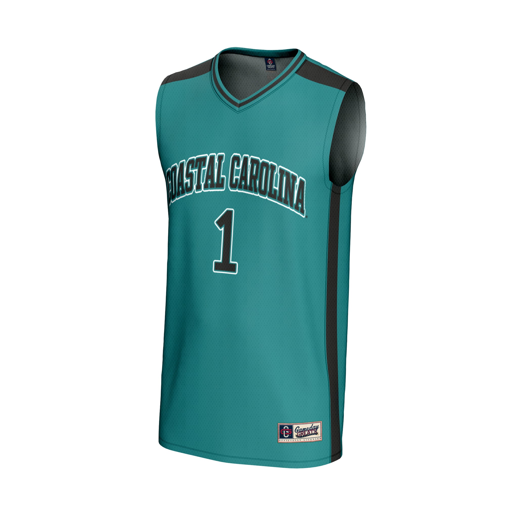 Basketball Fashion Coastal Carolina Chanticleers Game Jersey No.1 Teal NCAA College Basketball Fan Wear Basketball Fashion