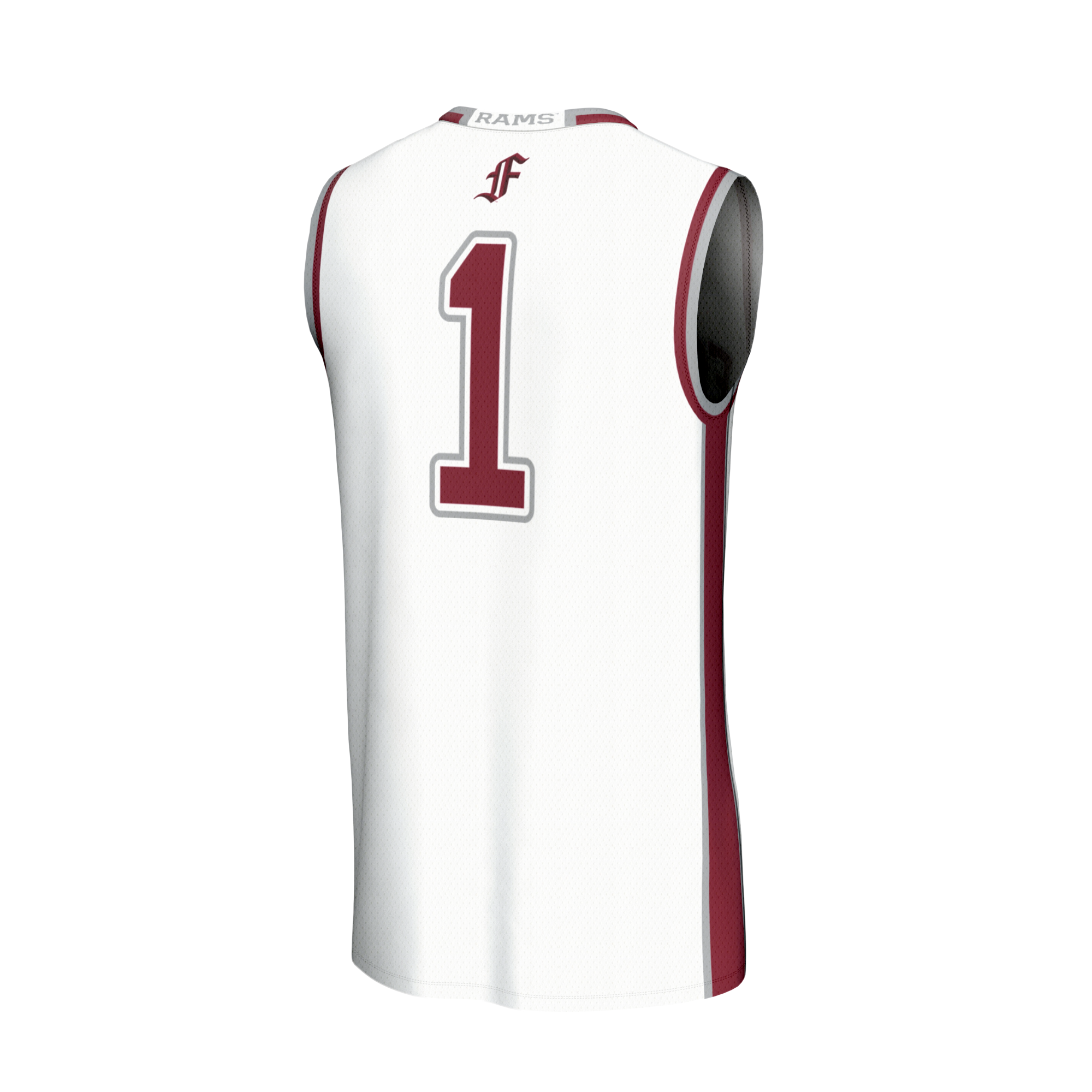 Collegiate Fashion Fordham Rams Game Jersey No.1 White NCAA College Basketball Fan Wear Collegiate Fashion