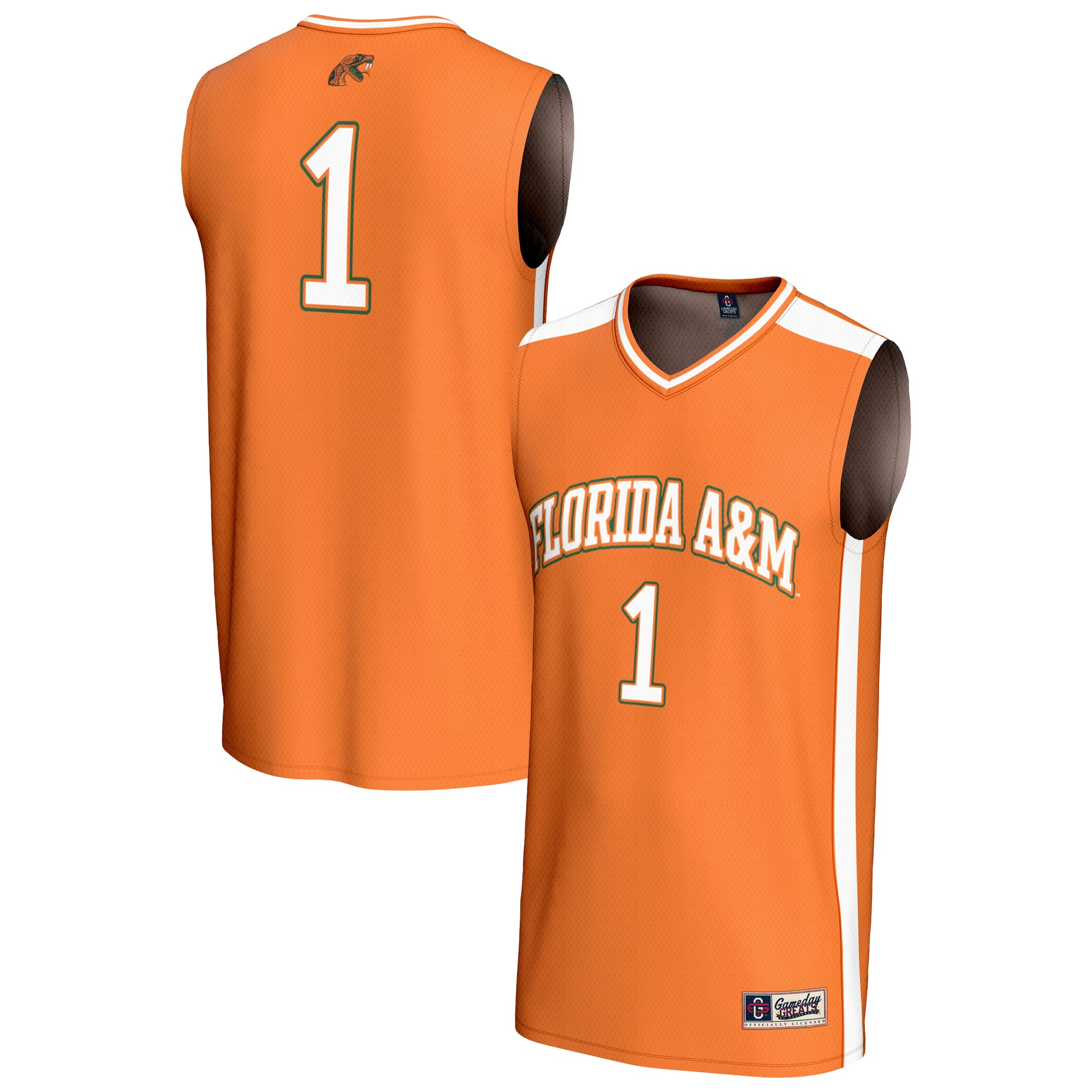 Collegiate Basketball Fashion Florida A&M Rattlers Game Jersey Orange NCAA College Basketball Fan Wear Collegiate Basketball Fashion