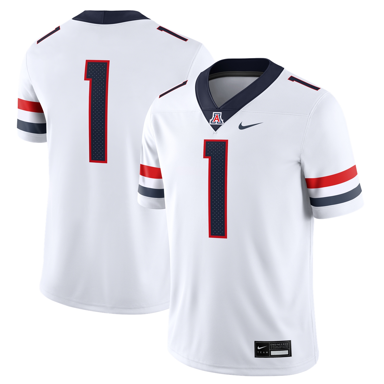 Road Arizona Wildcats Game Jersey No.1 White NCAA College Football Fan Wear