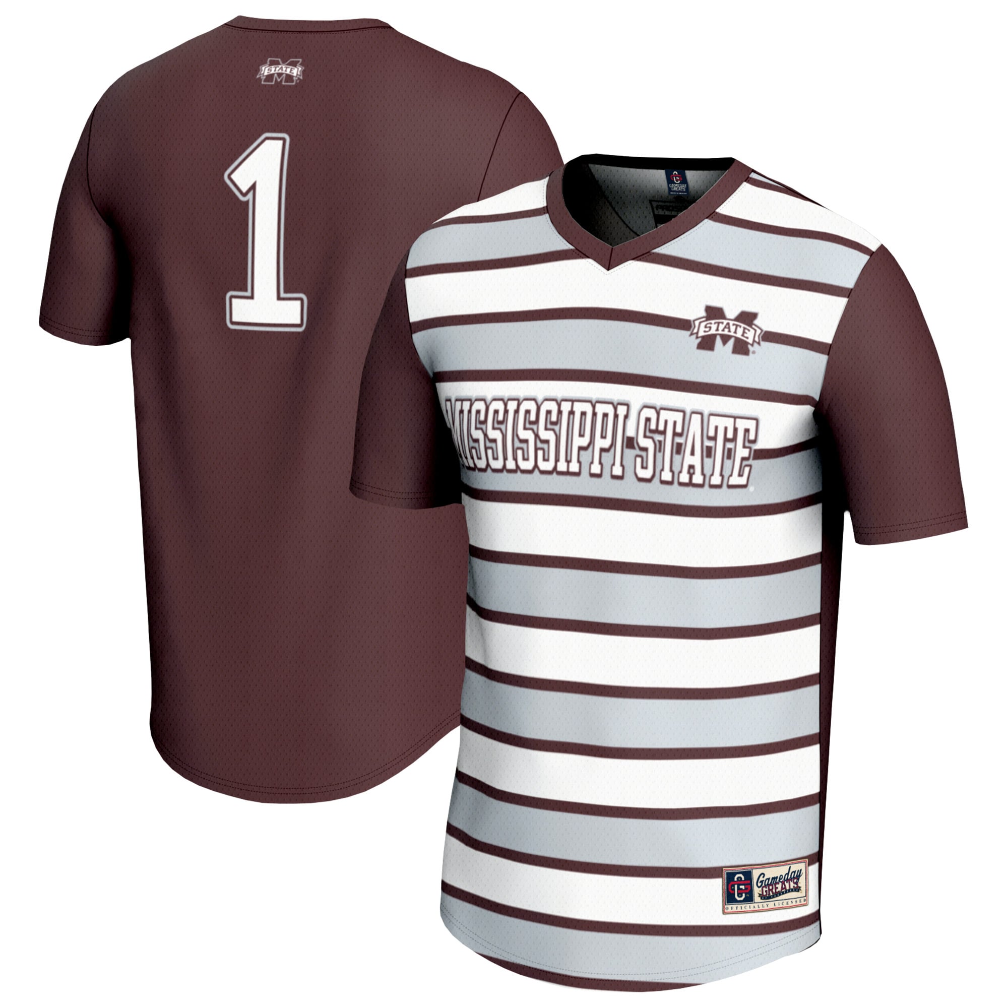 Soccer Mississippi State Bulldogs Jersey No.1 Maroon NCAA College Soccer Fan Wear