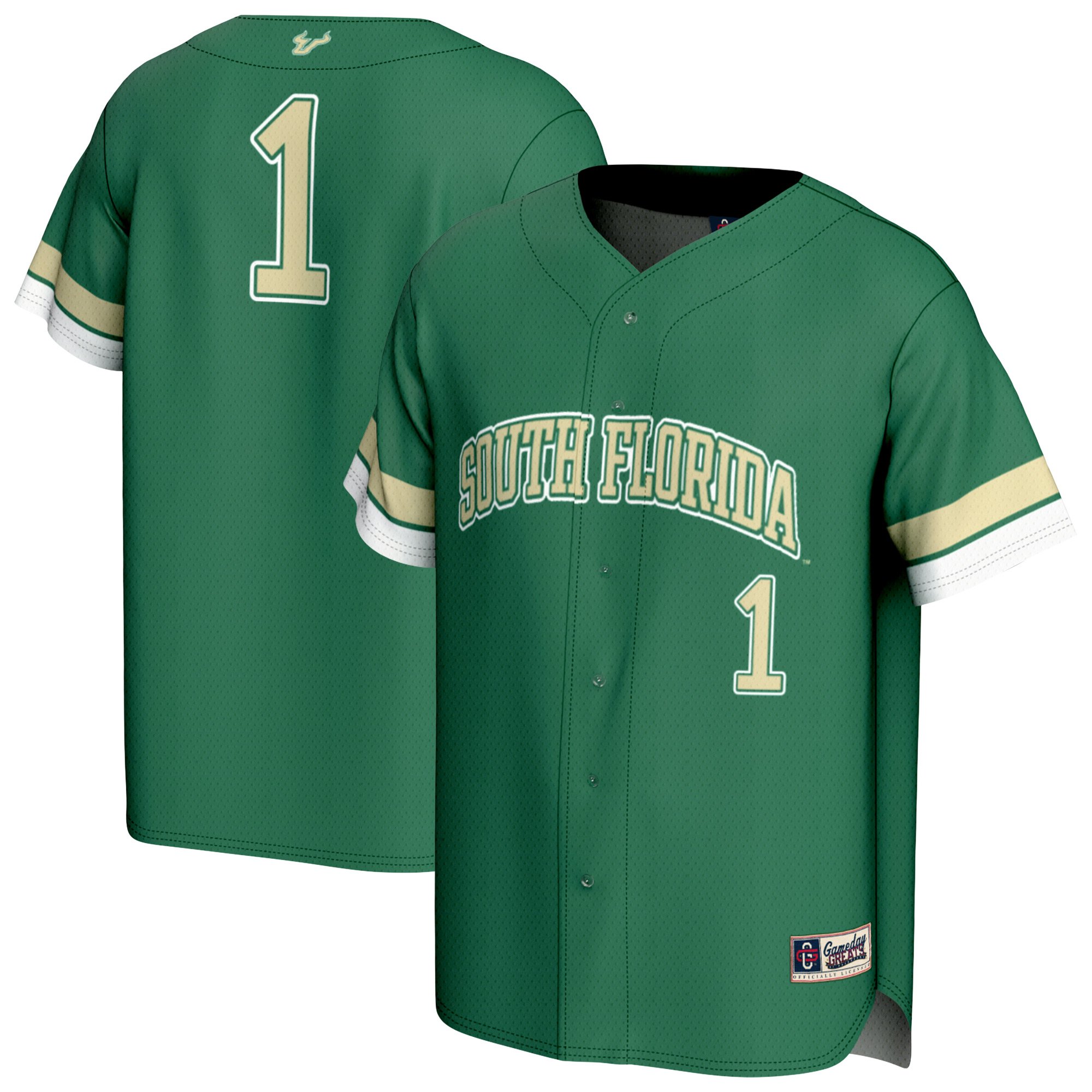 Street South Florida Bulls Jersey Green NCAA College Baseball Fan Wear
