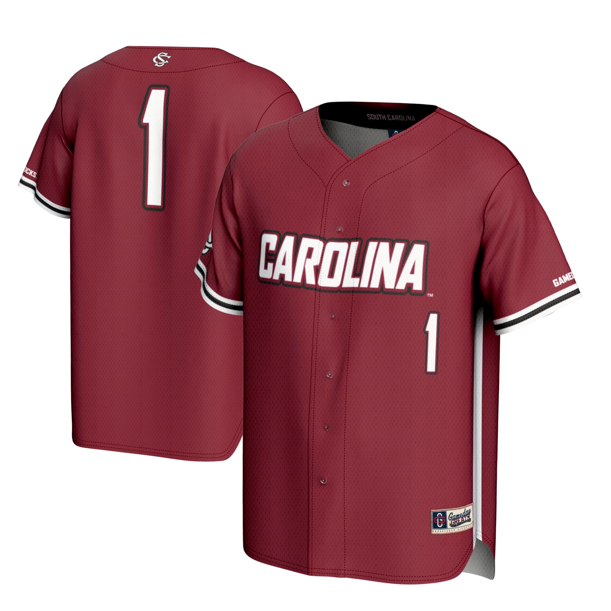 Ultra-Light Street South Carolina Gamecocks Game Jersey No.1 Garnet NCAA College Baseball Fan Wear