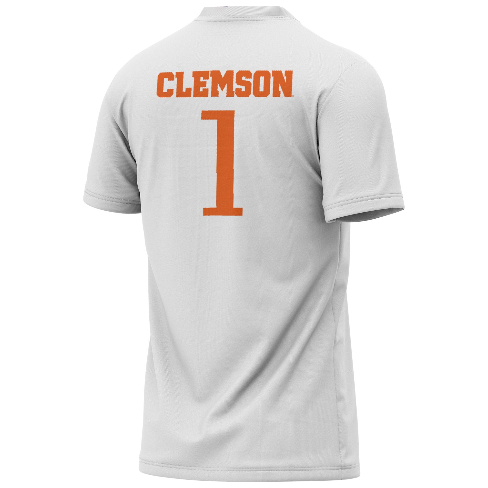 Collegiate Soccer Fashion Clemson Tigers Game Jersey White NCAA College Soccer Fan Wear