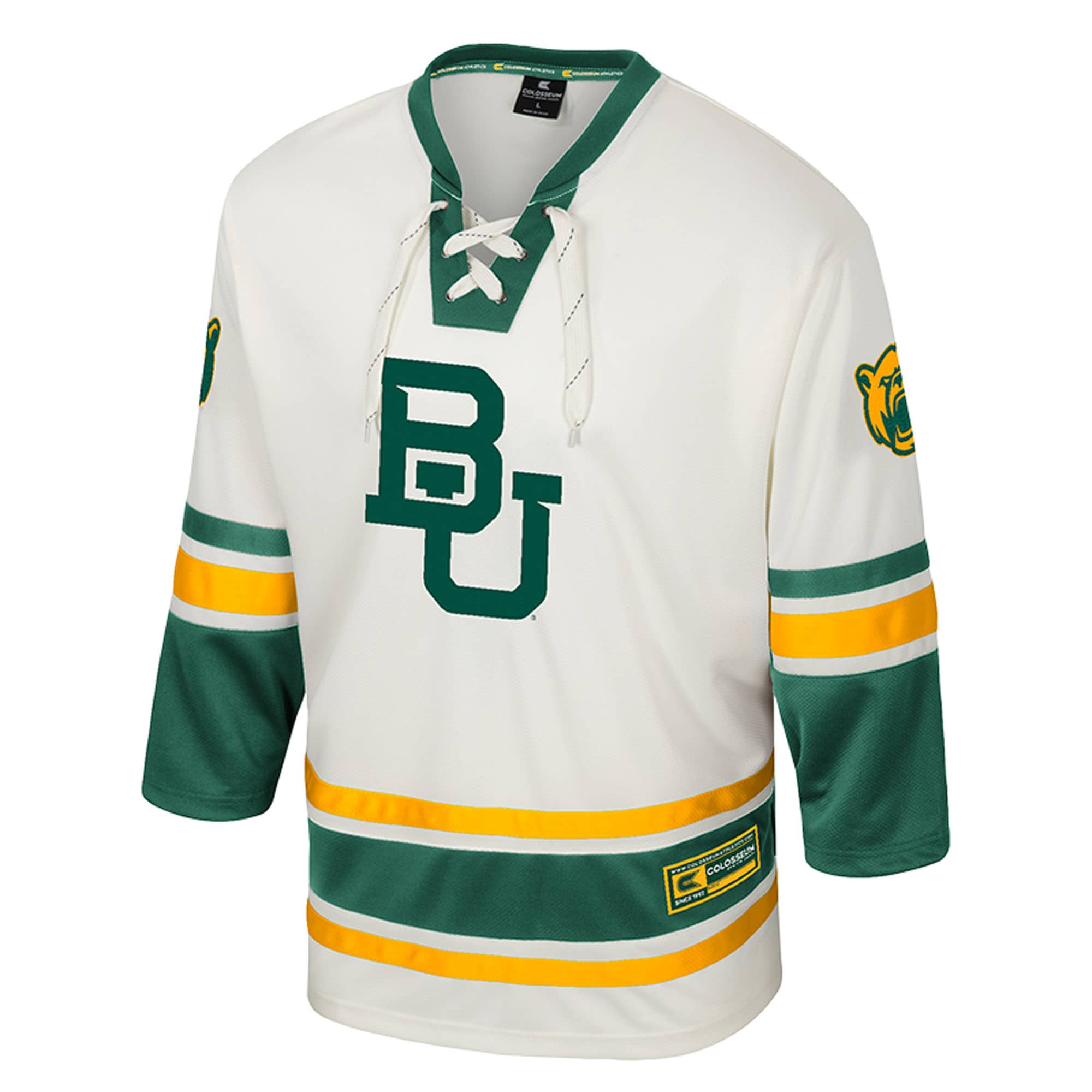 Hockey Fashion Puck Baylor Bears Jersey Cream NCAA College Hockey Fan Wear
