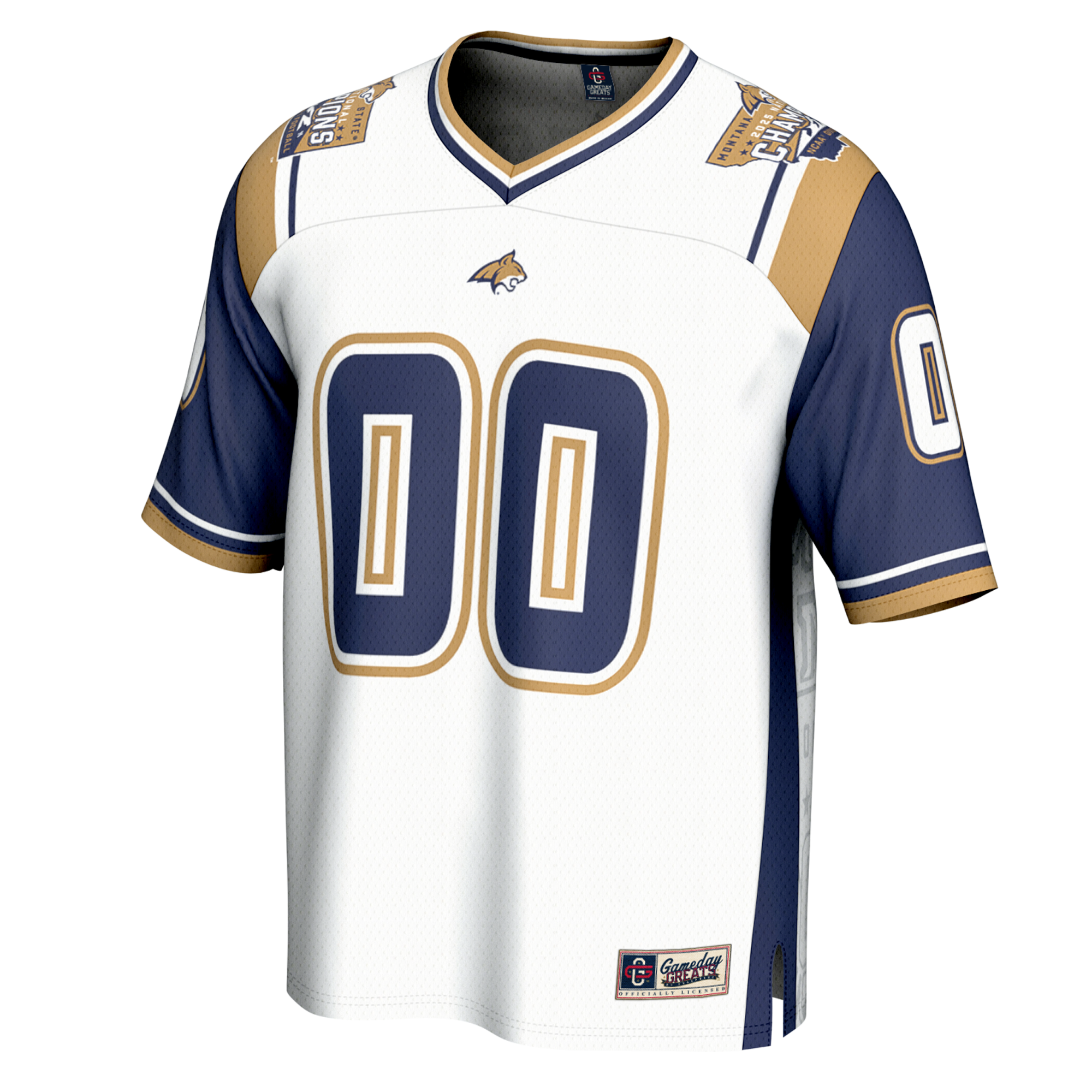 FCS Champions Commemorative Montana State Bobcats Game Jersey White NCAA College Football Fan Wear