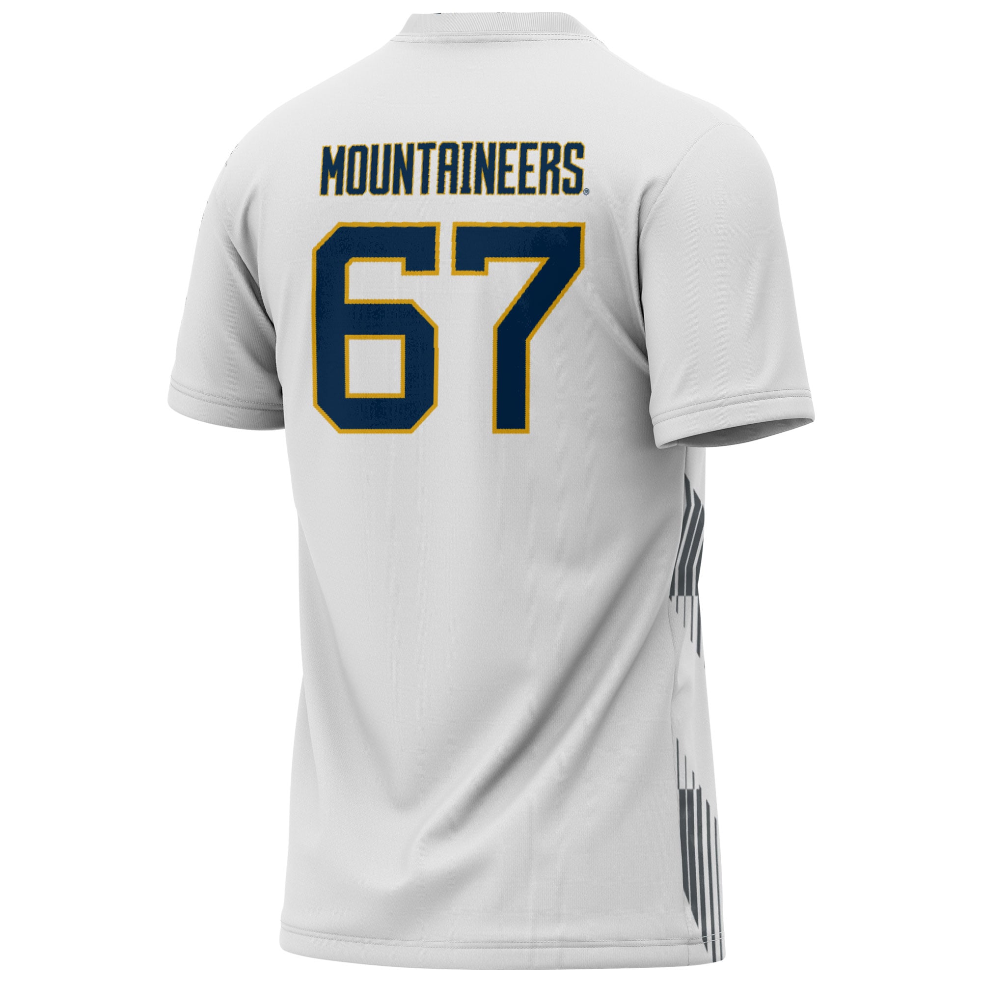 Soccer Fashion West Virginia Mountaineers Game Jersey No.67 White NCAA College Soccer Fan Wear Soccer Fashion