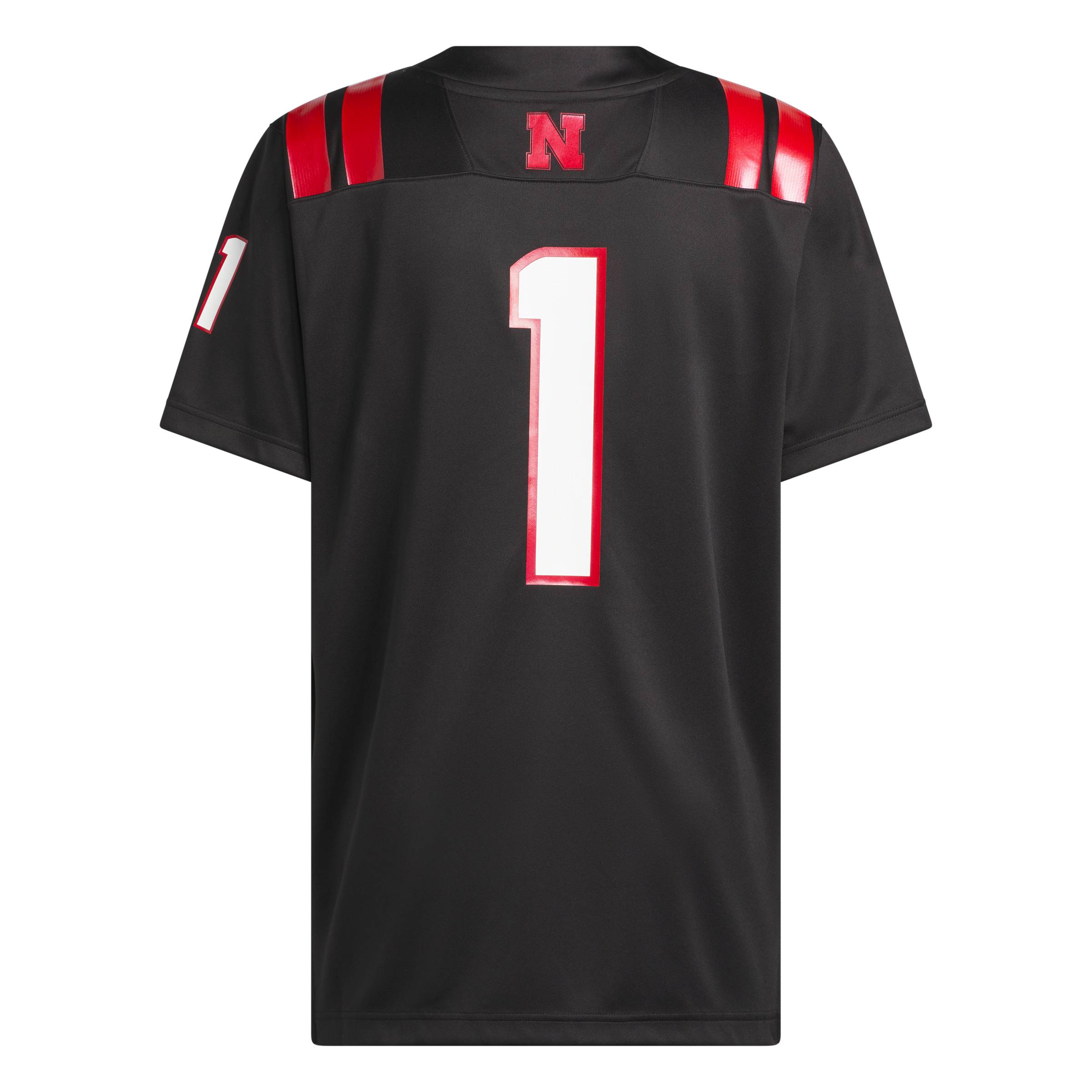 Our Red Burns Nebraska Huskers Jersey No.1 Black NCAA College Football Fan Wear