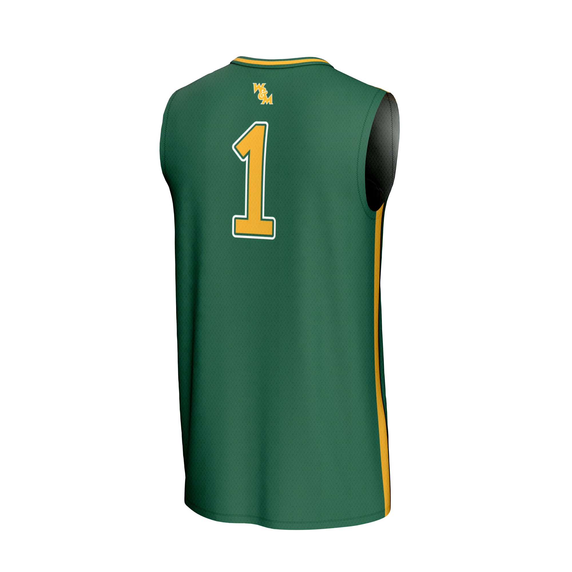 Collegiate Basketball Fashion William & Mary Tribe Game Jersey No.1 Green NCAA College Basketball Fan Wear
