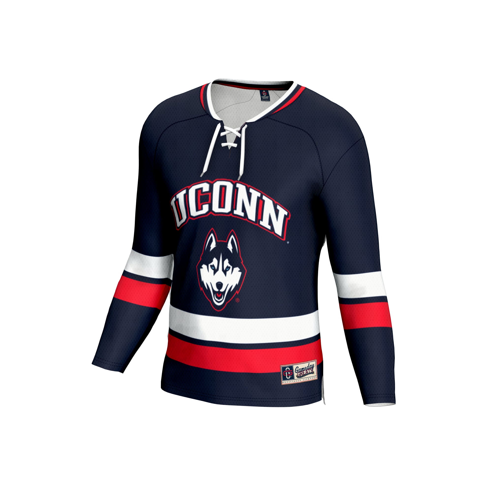 Navy Hockey Fashion UConn Huskies Game Jersey Navy NCAA College Hockey Fan Wear