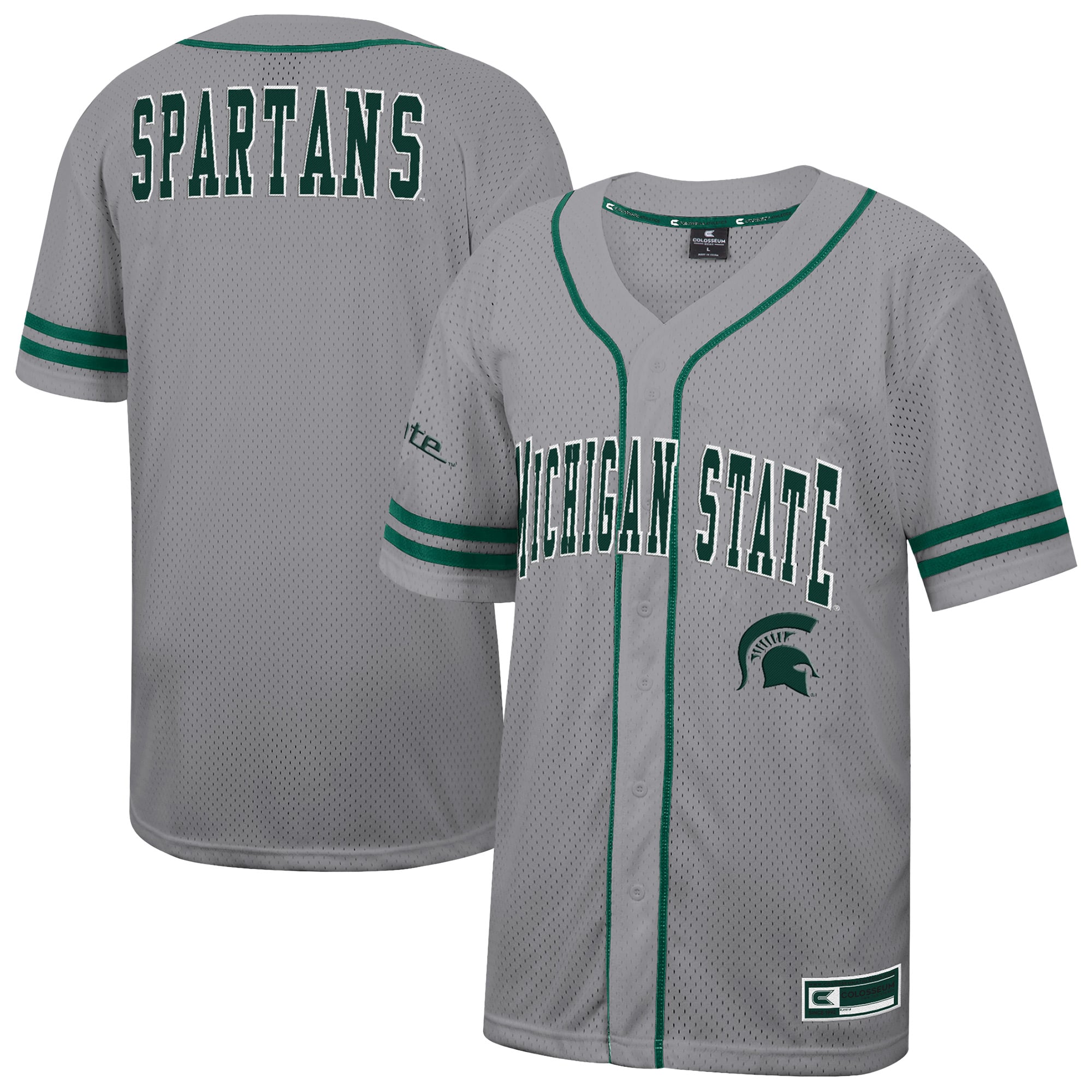 Baseball Michigan State Spartans Jersey Gray NCAA College Baseball Fan Wear Baseball