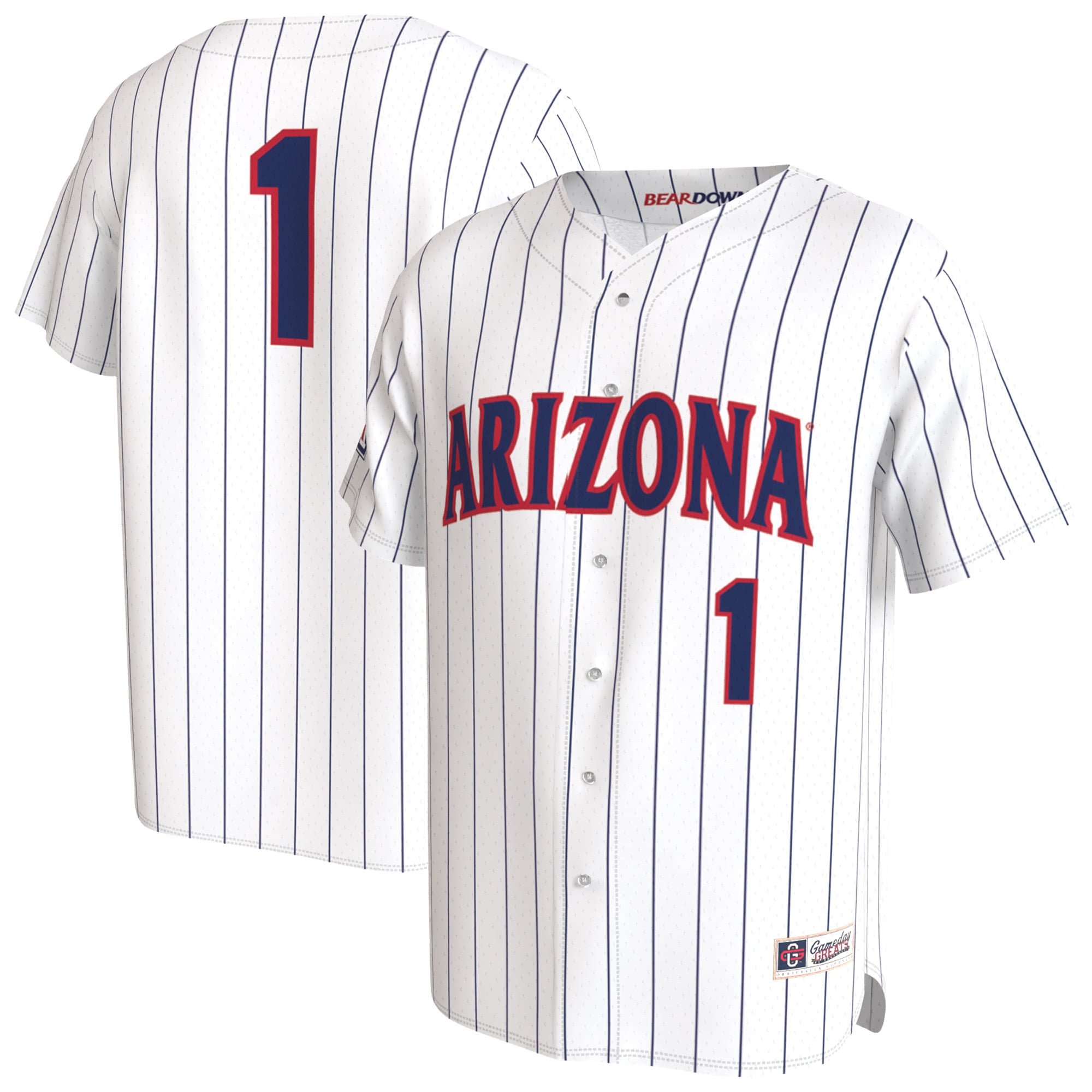 White Collegiate Baseball Arizona Wildcats Game Jersey White NCAA College Baseball Fan Wear White Collegiate Baseball