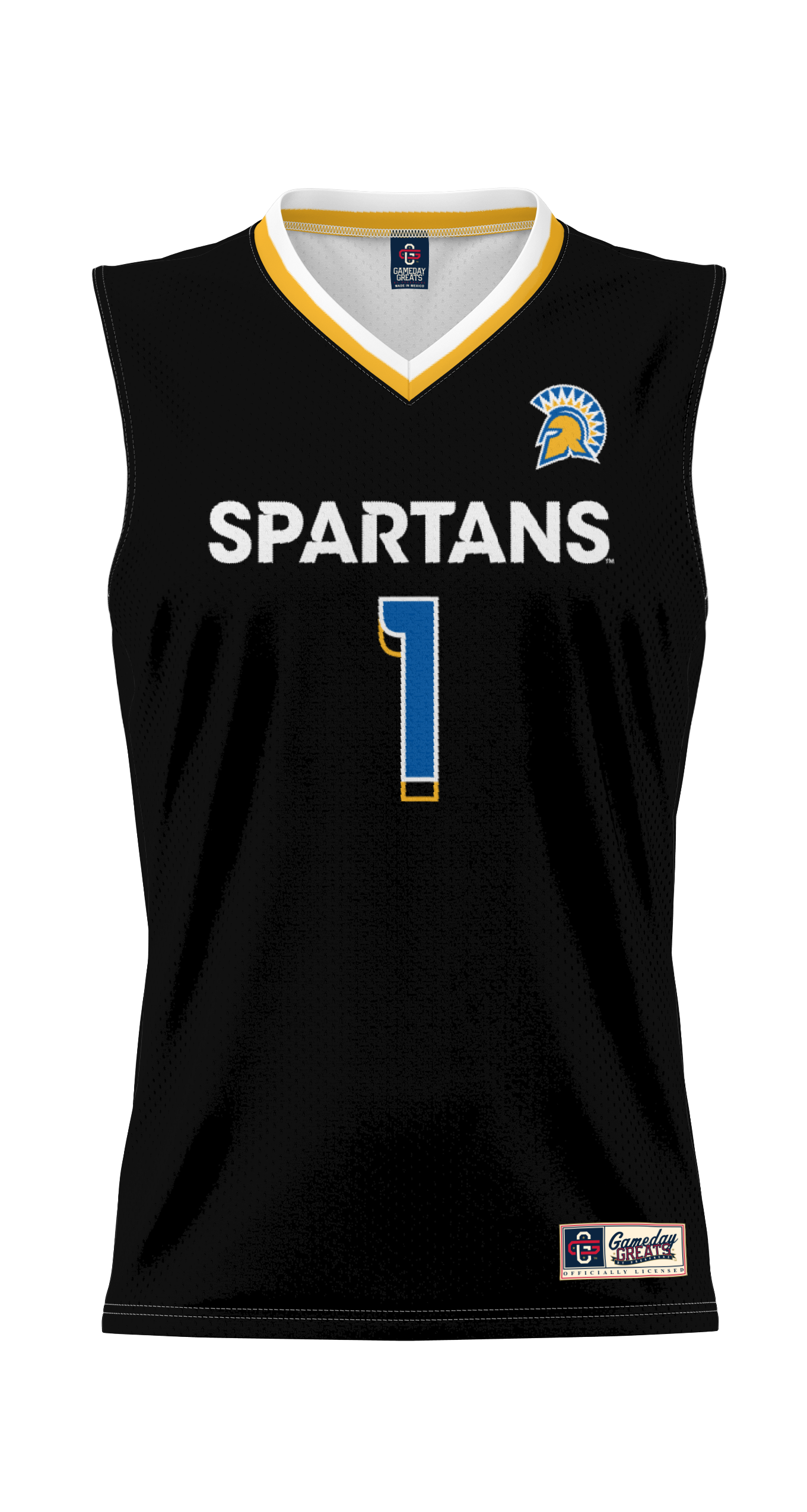 Basketball San Jose State Spartans Game Jersey No.1 Black NCAA College Basketball Fan Wear