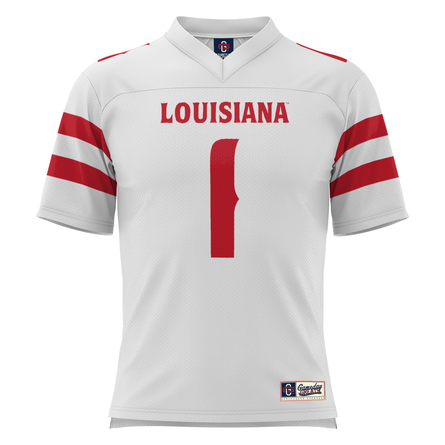 Louisiana Ragin' Cajuns Game Jersey No.1 White NCAA College Football Fan Wear