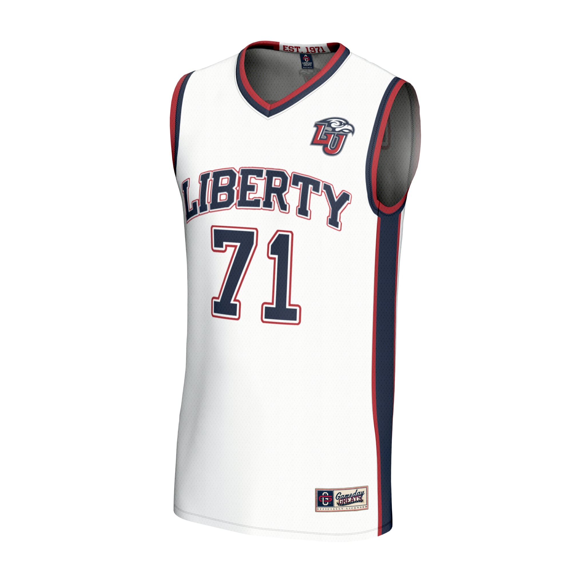 Basketball Fashion Liberty Flames Game Jersey White NCAA College Basketball Fan Wear