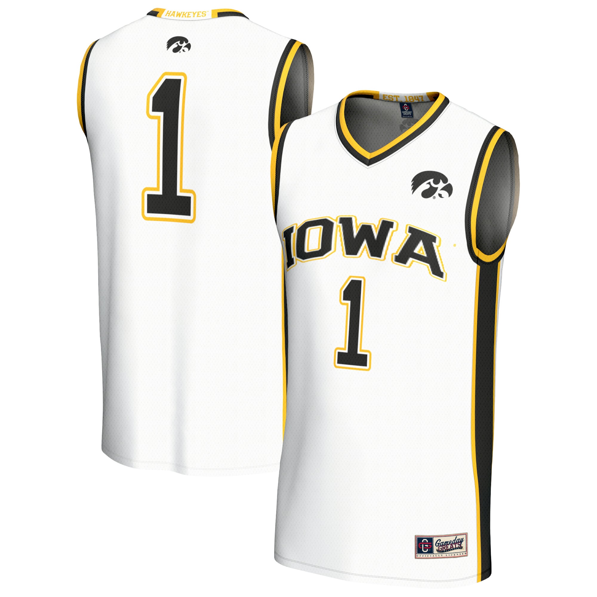 White Featherweight Basketball Iowa Hawkeyes Jersey White NCAA College Basketball Fan Wear