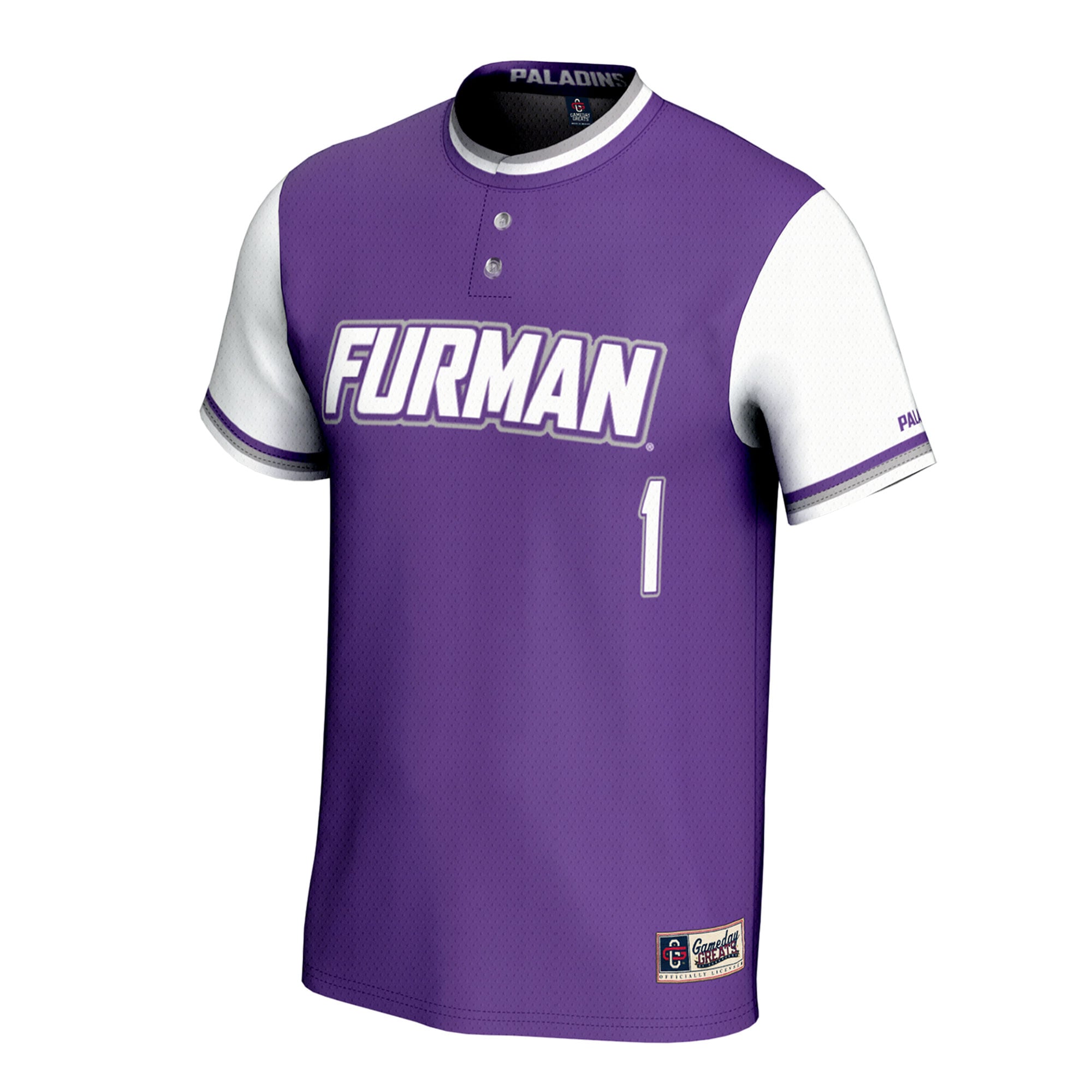 Purple Collegiate Softball Furman Paladins Game Jersey Purple NCAA College Softball Fan Wear