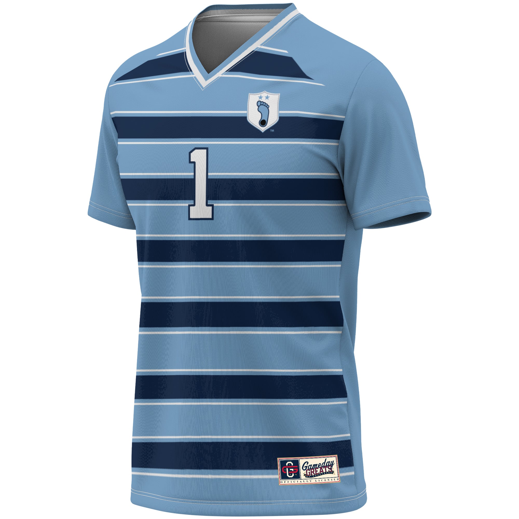 Soccer Fashion North Carolina Tar Heels Game Jersey No.1 Blue NCAA College Soccer Fan Wear