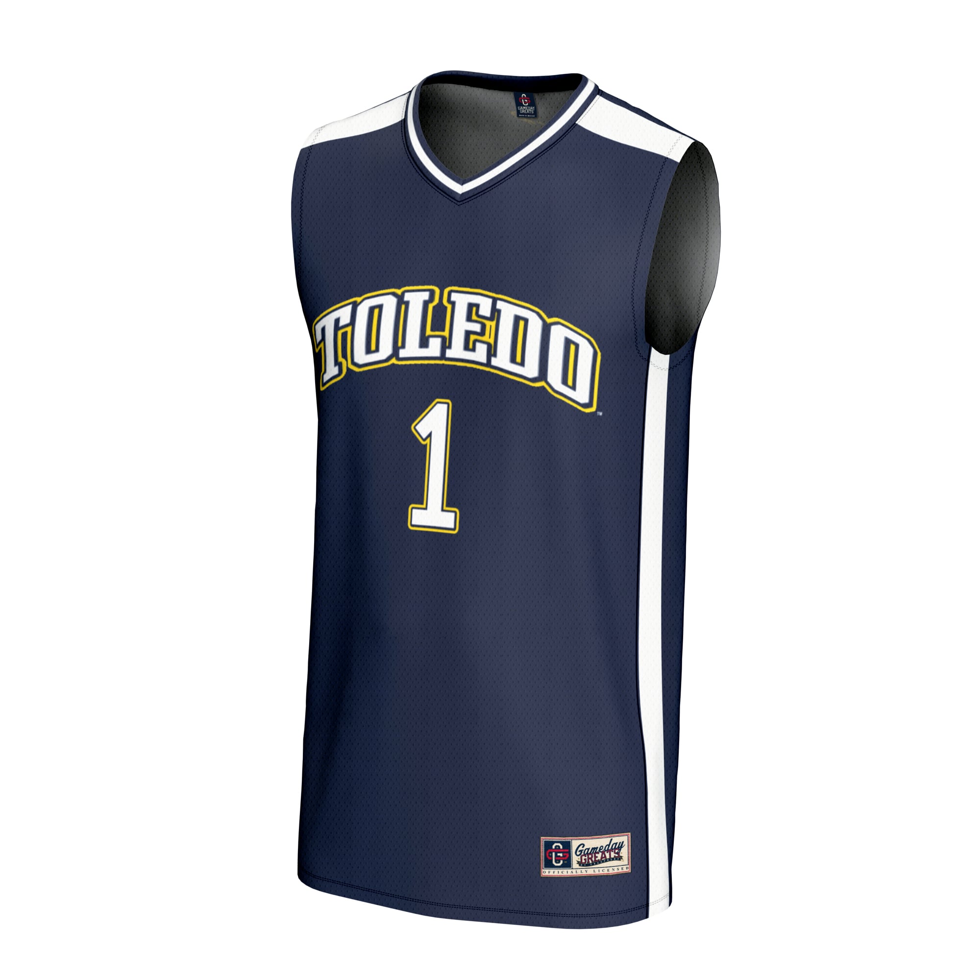 Collegiate Basketball Fashion Toledo Rockets Game Jersey Navy NCAA College Basketball Fan Wear Collegiate Basketball Fashion
