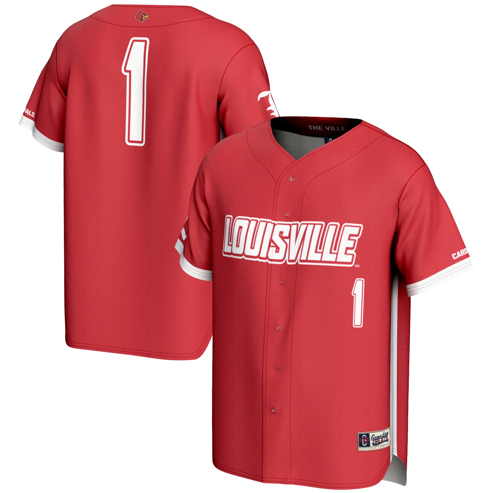 Baseball Louisville Cardinals Jersey No.1 Red NCAA College Baseball Fan Wear