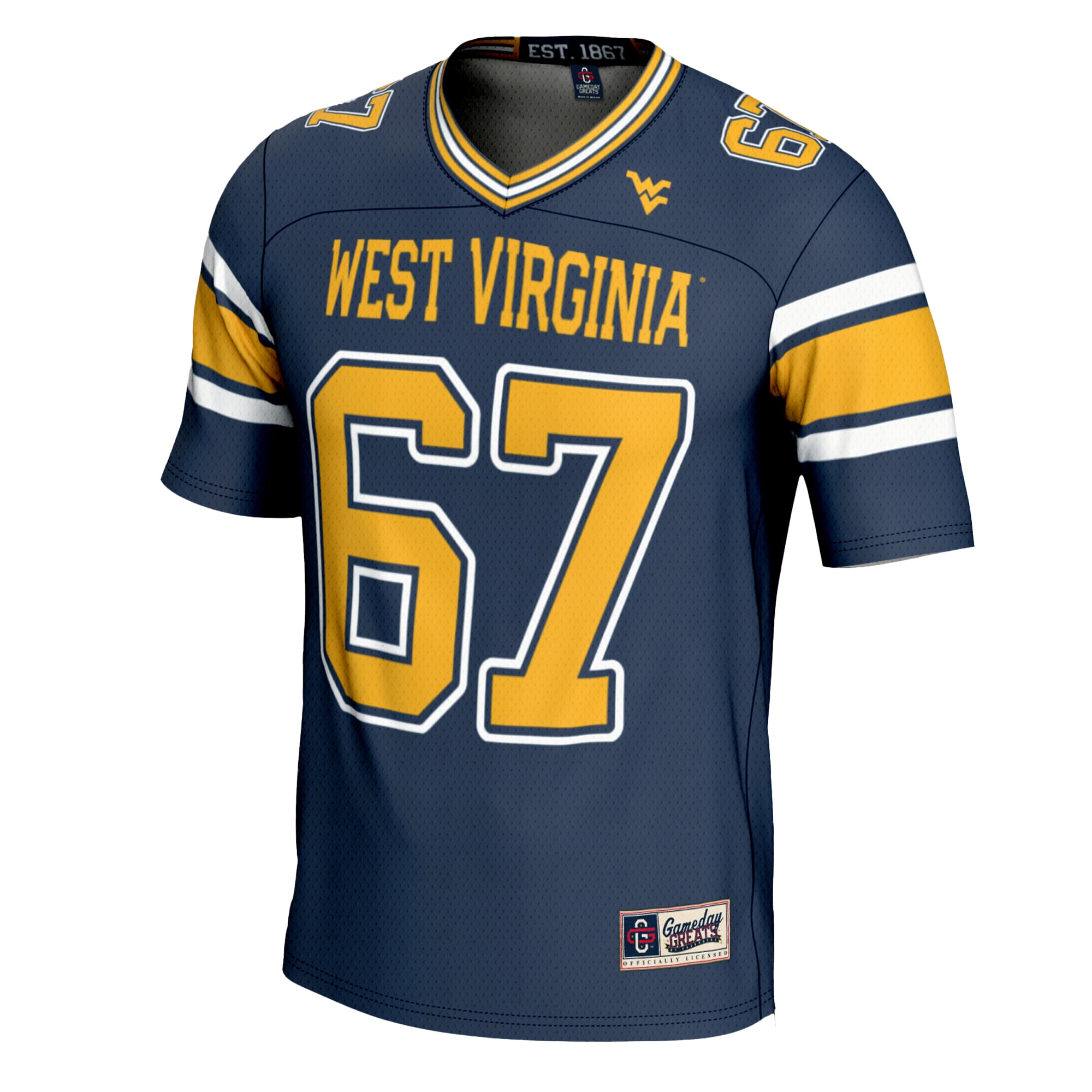 West Virginia Mountaineers Game Jersey No.1 Navy NCAA College Football Fan Wear